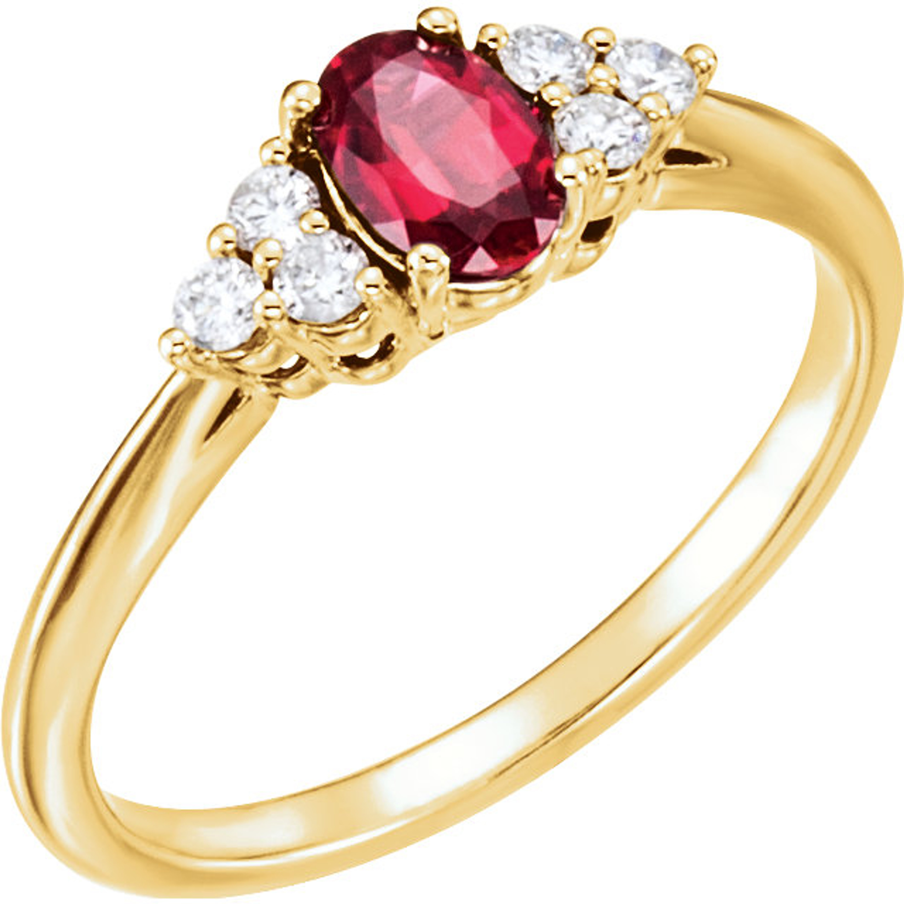 14kt Yellow Gold Oval Genuine Ruby Diamond Ring 14kt Yellow Gold Oval Genuine Ruby Diamond Ring