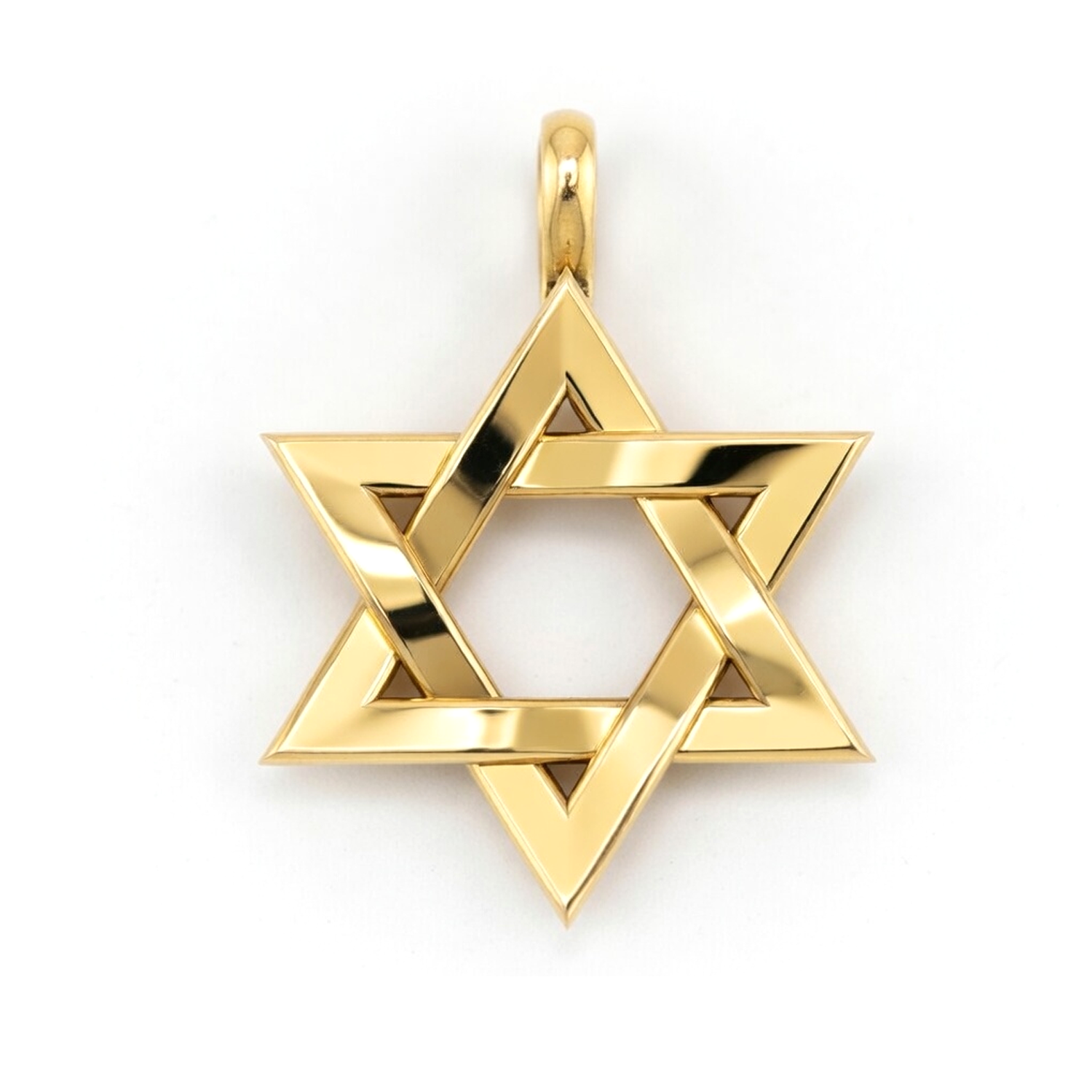 14k Yellow Gold Star of David Pendant 20.0mm x 17.5mm