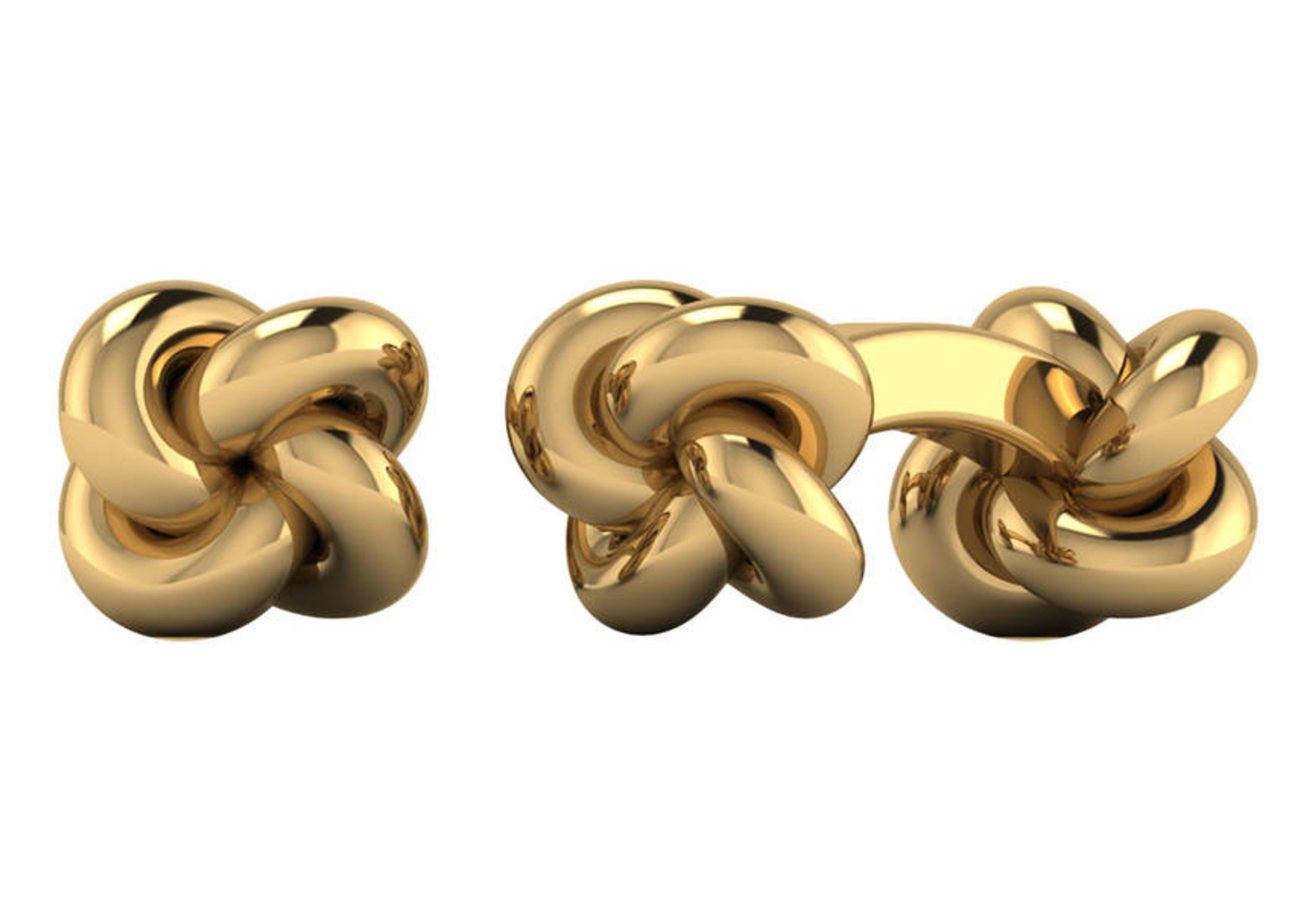 14K Gold  Knotted Cuff Links 14K Gold  Knotted Cuff Links