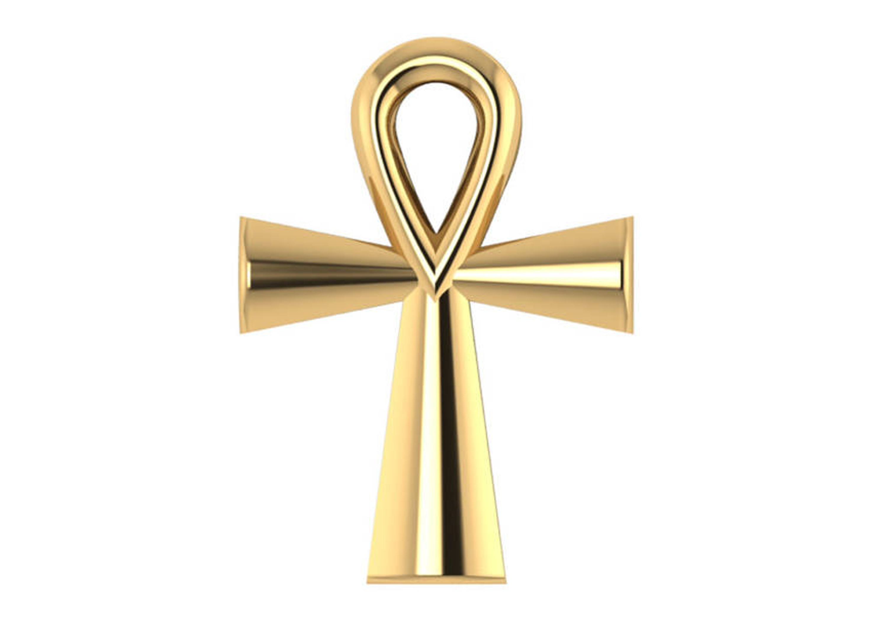 14k Yellow Gold 25mm x 17mm High Polished Ankh Cross Pendant 14k Yellow Gold 25mm x 17mm High Polished Ankh Cross Pendant