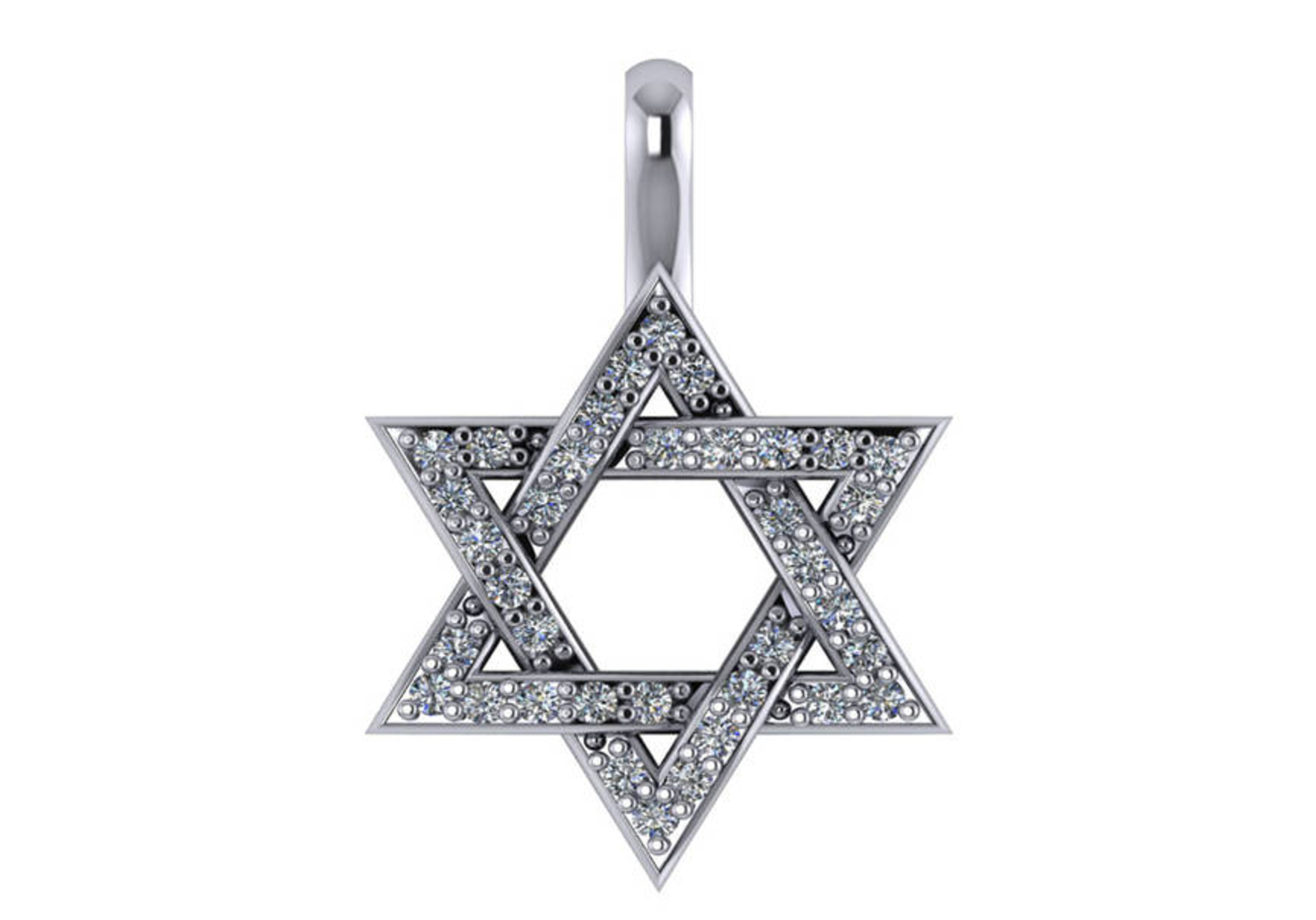 14k White Gold 26.0mm x 22.0mm Diamond Star Of David Pendant 3/4 Ctw 14k White Gold 26.0mm x 22.0mm Diamond Star Of David Pendant 3/4 Ctw
