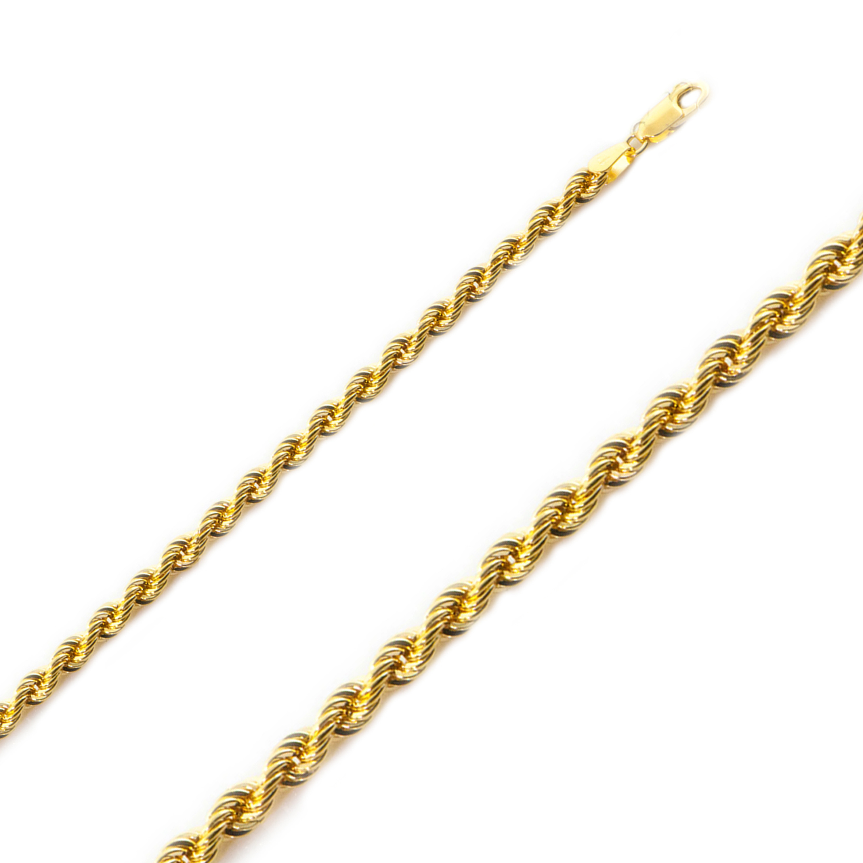 14K Yellow Gold 2.5mm Hollow Rope Chain 26Inches 14K Yellow Gold 2.5mm Hollow Rope Chain 26Inches