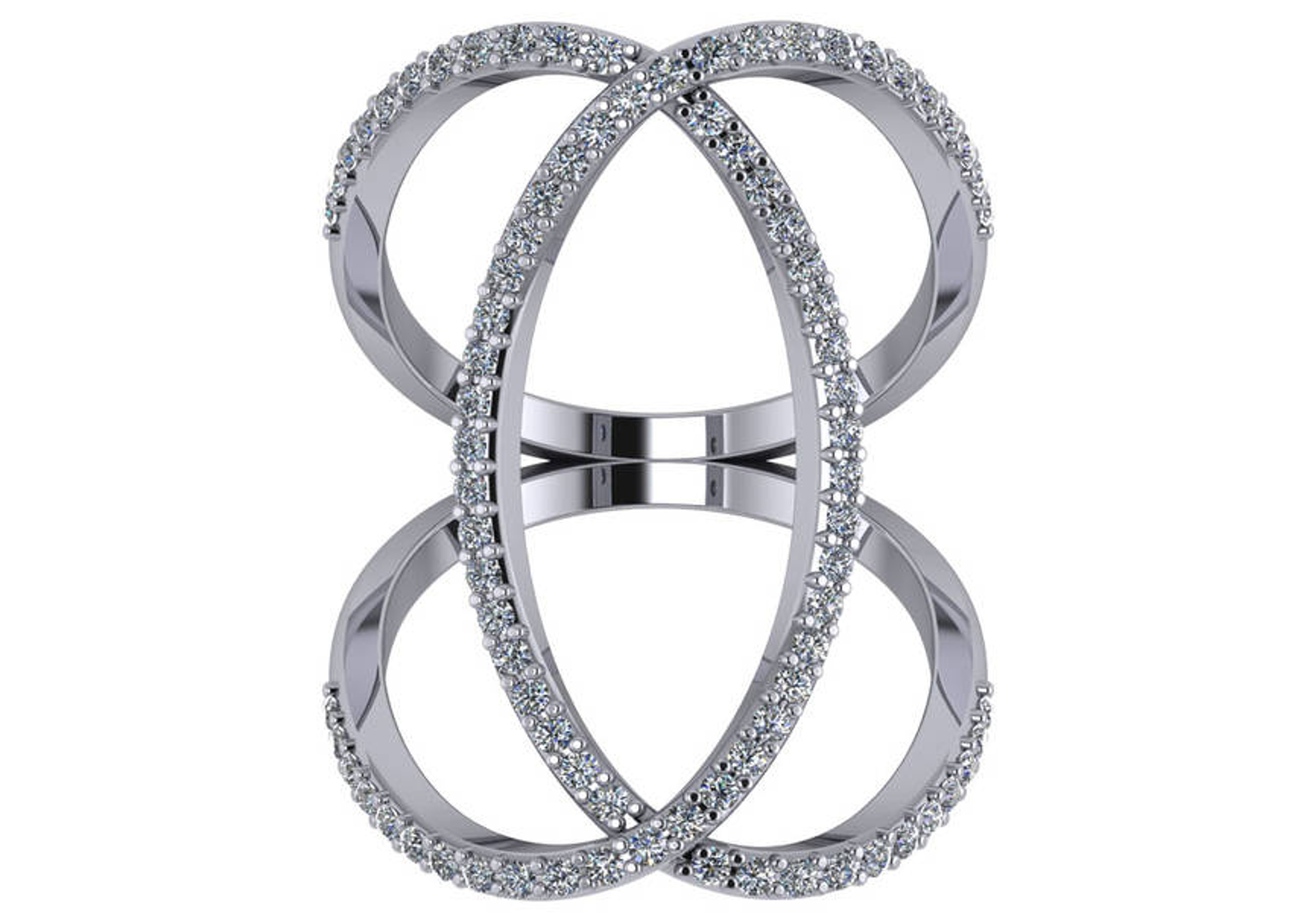 14k White gold  .85 CTW X Crisscross Diamond Ring 30.0MM 14k White gold  .85 CTW X Crisscross Diamond Ring 30.0MM