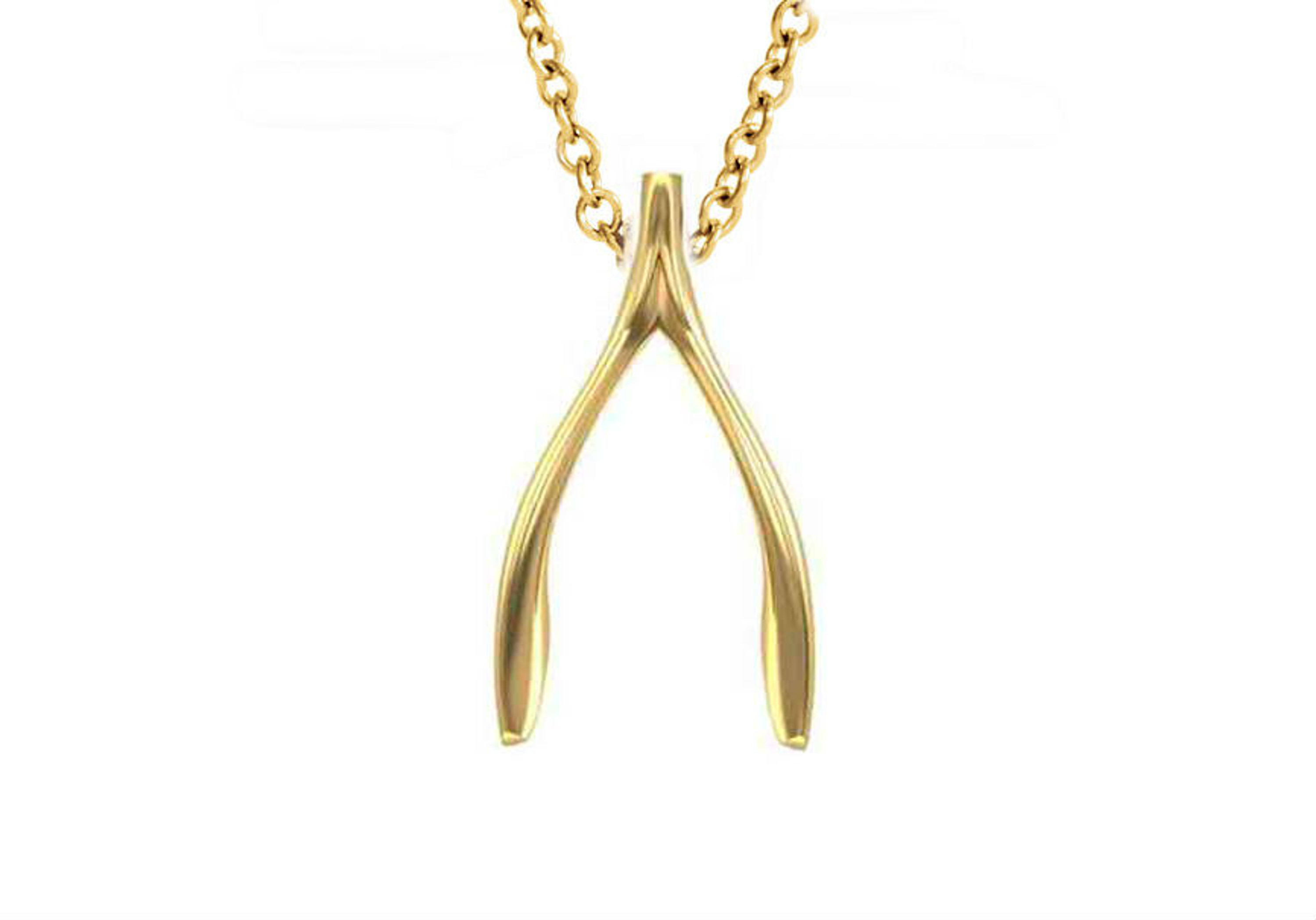 14kt Yellow Gold Medium Wishbone Necklace 20.0mm 14kt Yellow Gold Medium Wishbone Necklace 20.0mm