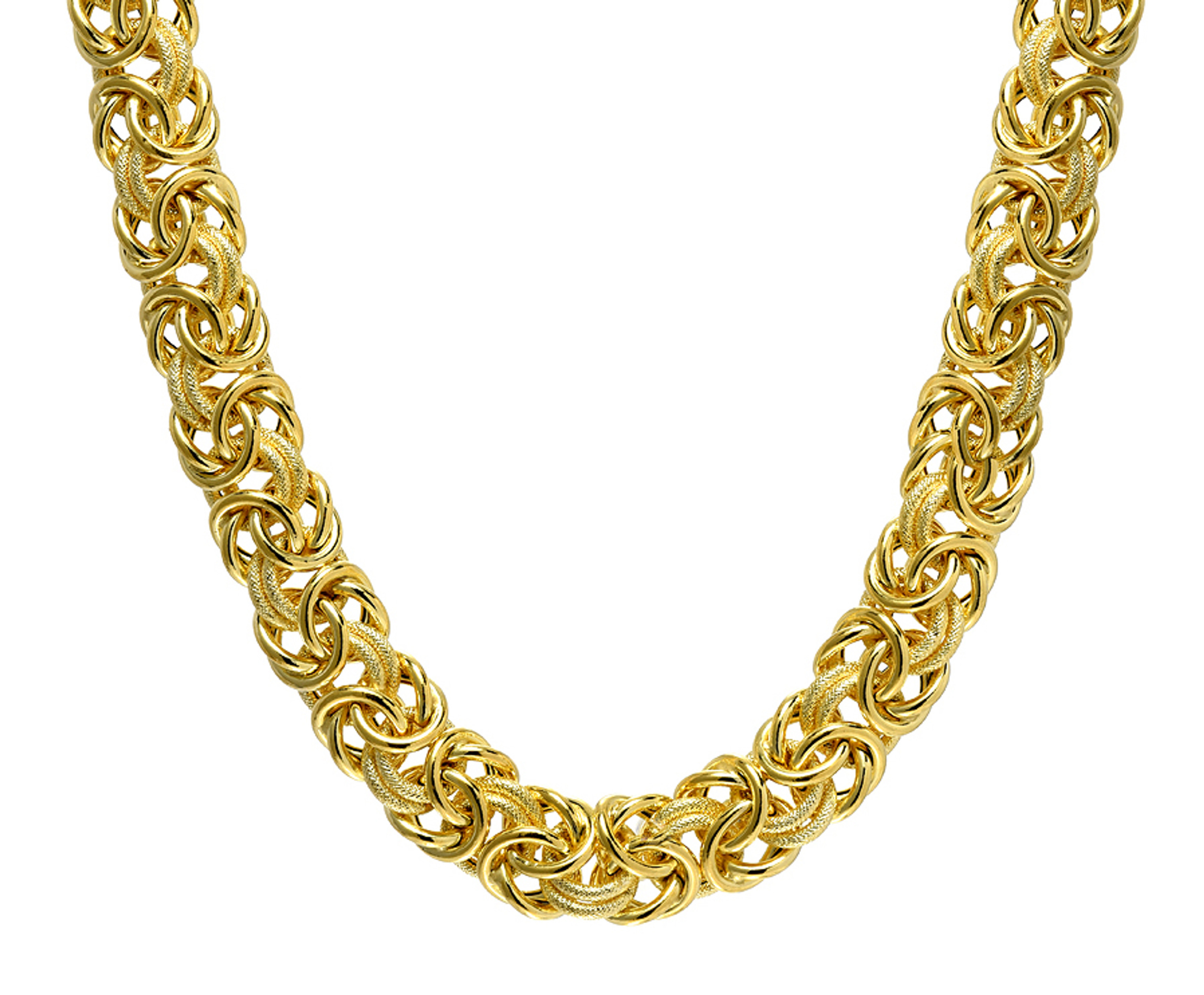14k Gold 13mm (1/2 inch) Byzantine Necklace 16 Inches 14k Gold 13mm (1/2 inch) Byzantine Necklace 16 Inches