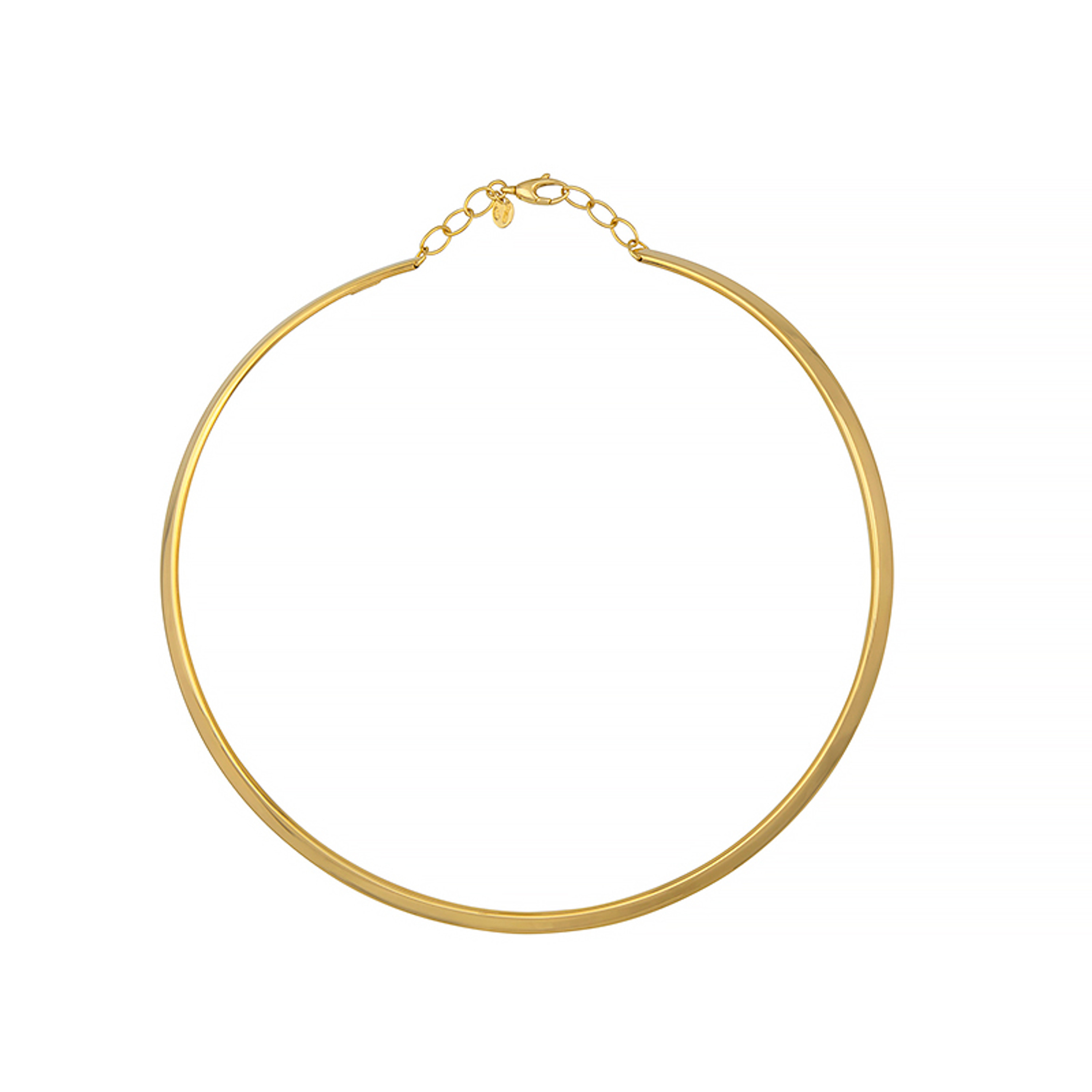 18KT Yellow Gold 5.0mm Flat Flex Collar Necklace 16" 18KT Yellow Gold 5.0mm Flat Flex Collar Necklace 16"