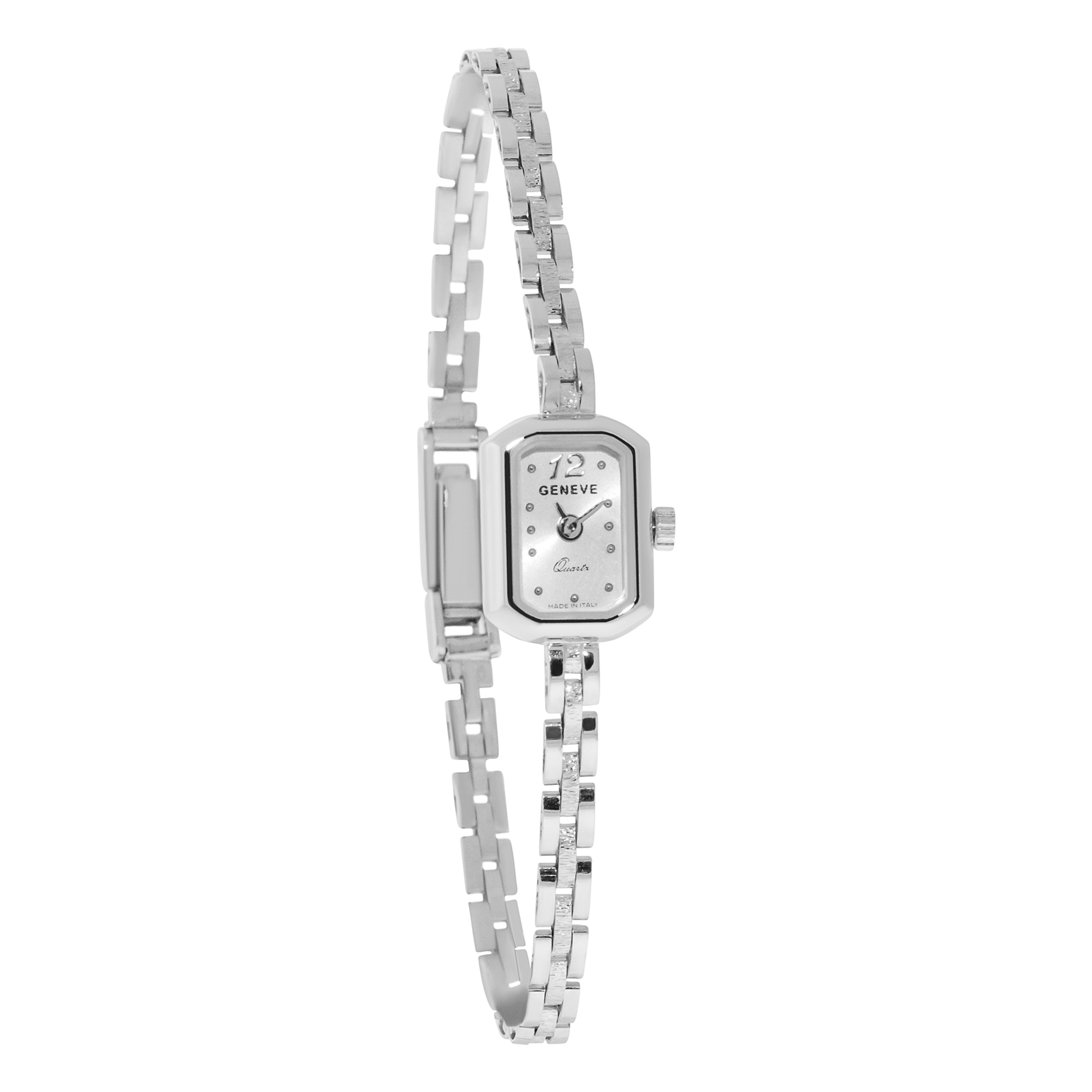 14k White Gold Square Shape Elegant Ladies Italian Watch 7.0" 14k White Gold Square Shape Elegant Ladies Italian Watch 7.0"