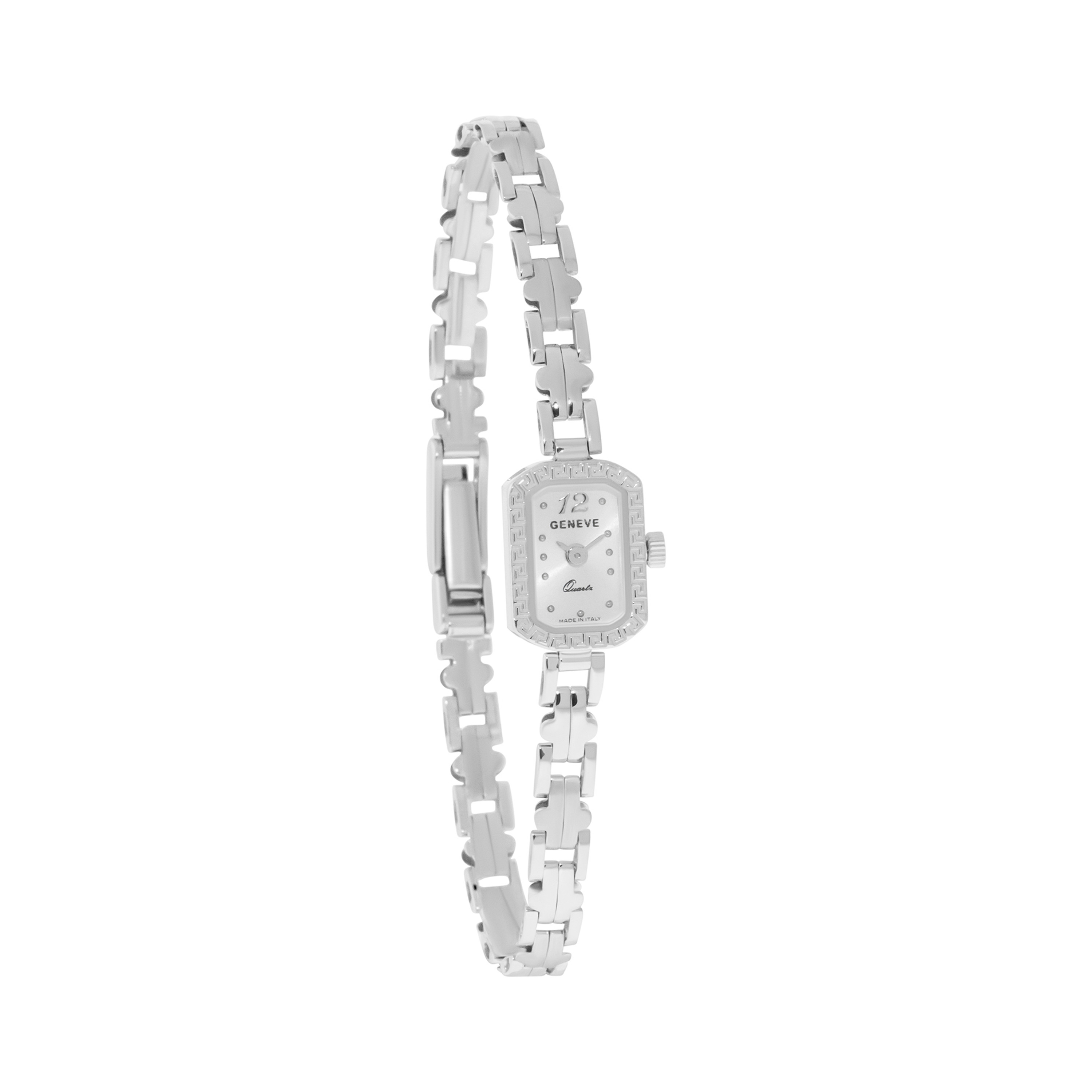 14k White Gold Square Shape Elegant Ladies Italian Watch 7.0" 14k White Gold Square Shape Elegant Ladies Italian Watch 7.0"