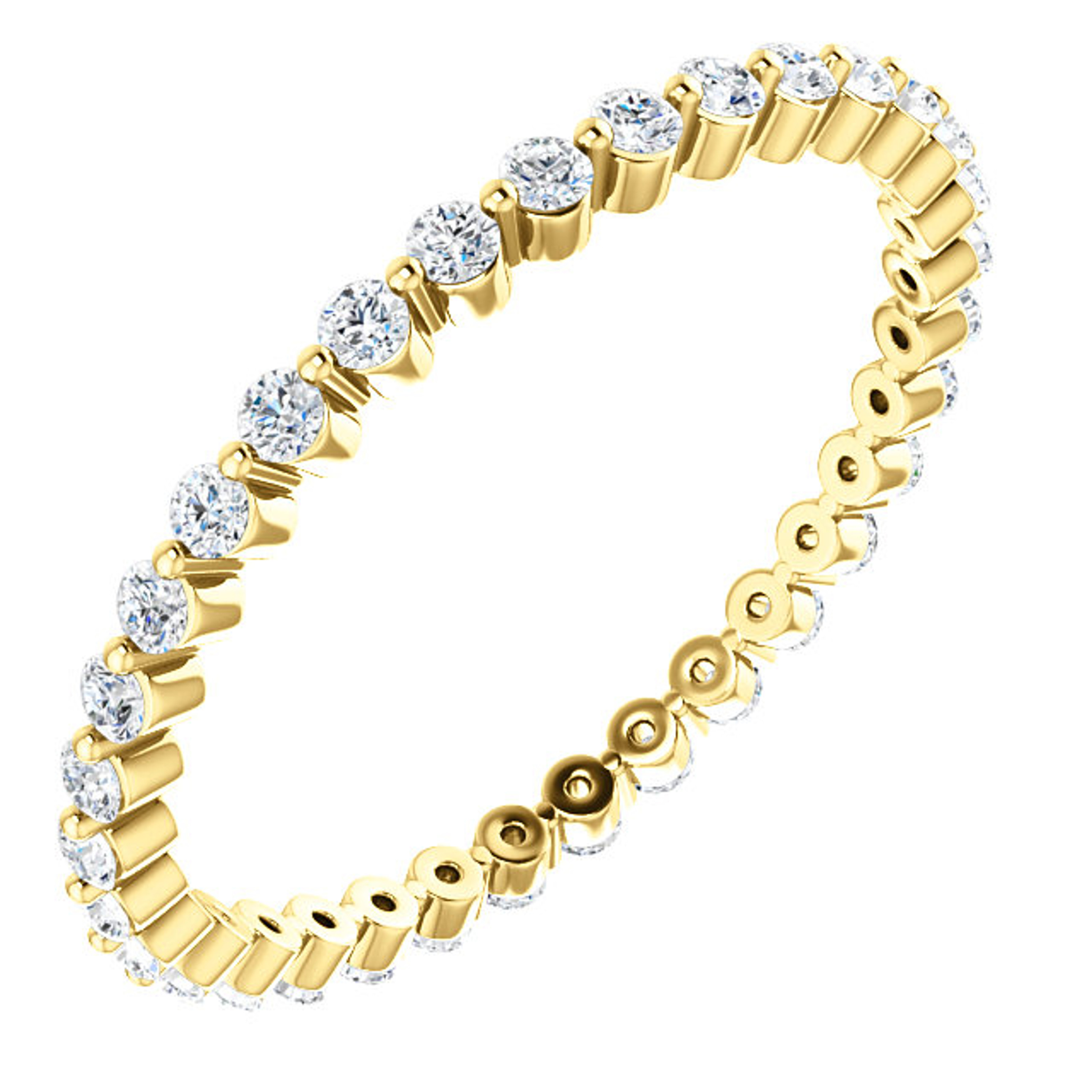 14k Yellow Gold 1.5mm Eternity Anniversary Band 1/2 ctw 14k Yellow Gold 1.5mm Eternity Anniversary Band 1/2 ctw