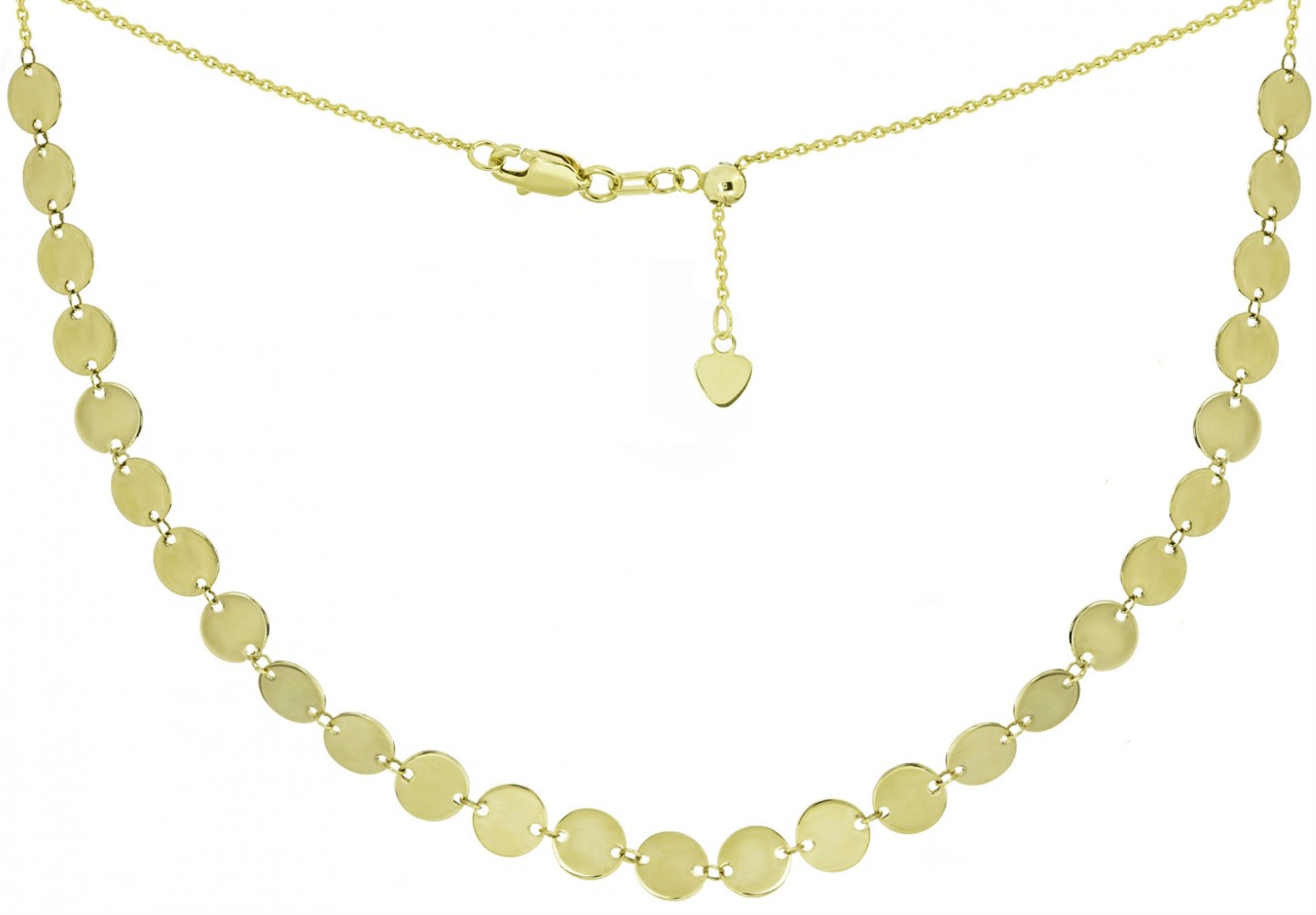 14k Gold Disk Choker Adjustable Necklace 16" 14k Gold Disk Choker Adjustable Necklace 16"