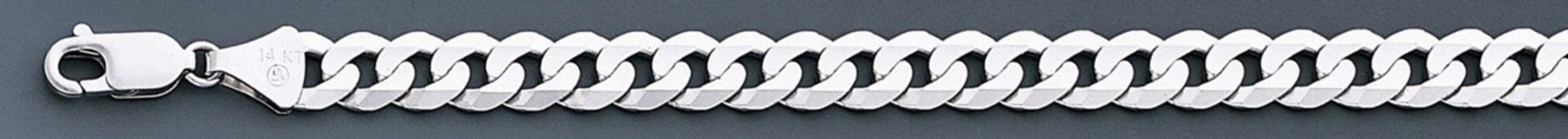 18k White Gold "Nickel Free" 7mm Flat Curb Bracelet 7 1/2" 18k White Gold "Nickel Free" 7mm Flat Curb Bracelet 7 1/2"
