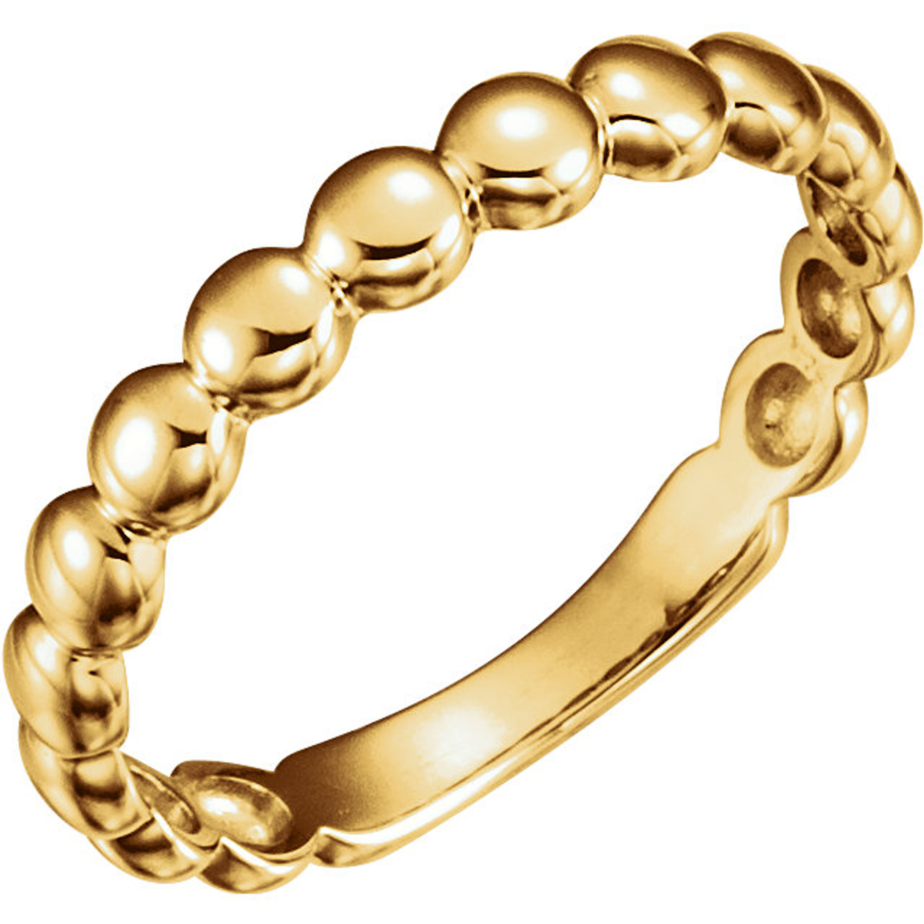 14K Yellow Gold 3.3mm wide Beaded Pattern Stackable Rings 14K Yellow Gold 3.3mm wide Beaded Pattern Stackable Rings