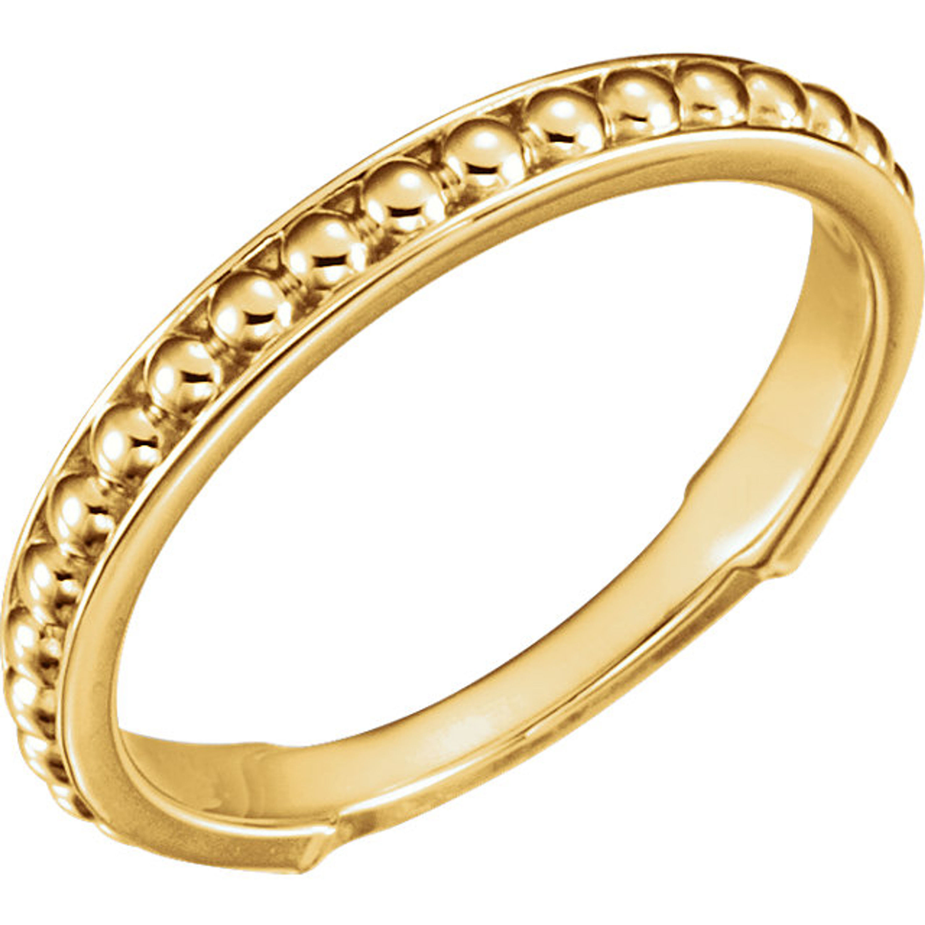 14K Yellow Gold 2.8mm wide Beaded Pattern Stackable Rings 14K Yellow Gold 2.8mm wide Beaded Pattern Stackable Rings