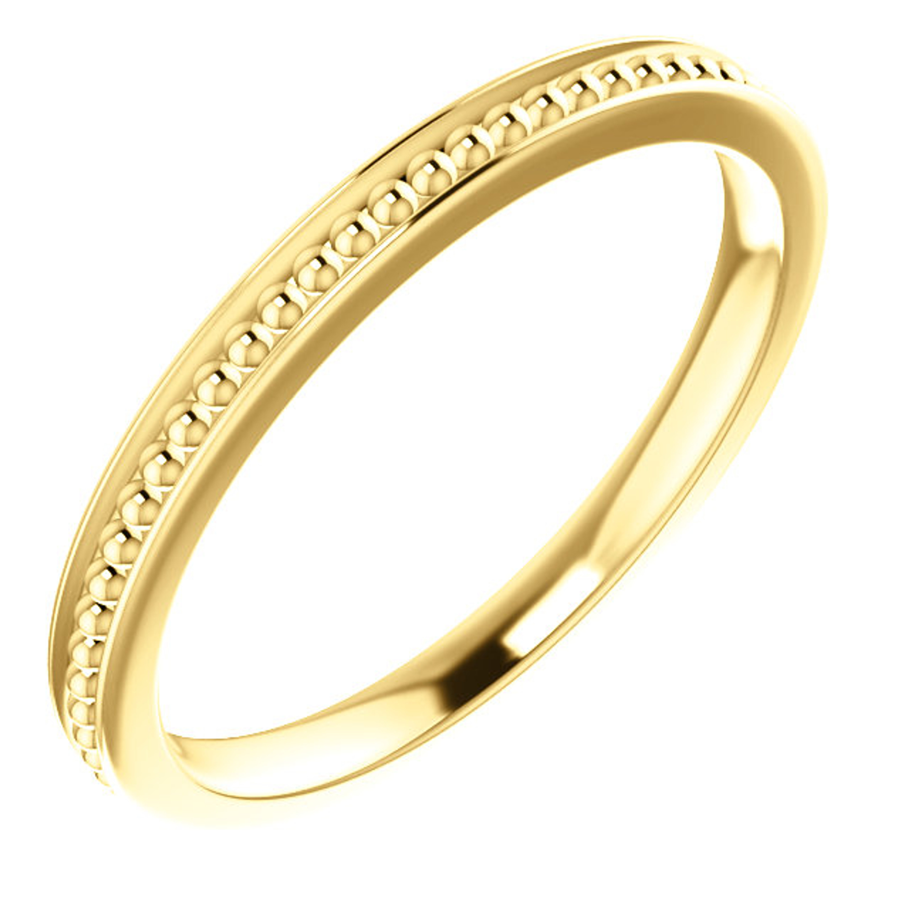 14K Yellow Gold 2.2mm wide Beaded Pattern Stackable Rings 14K Yellow Gold 2.2mm wide Beaded Pattern Stackable Rings