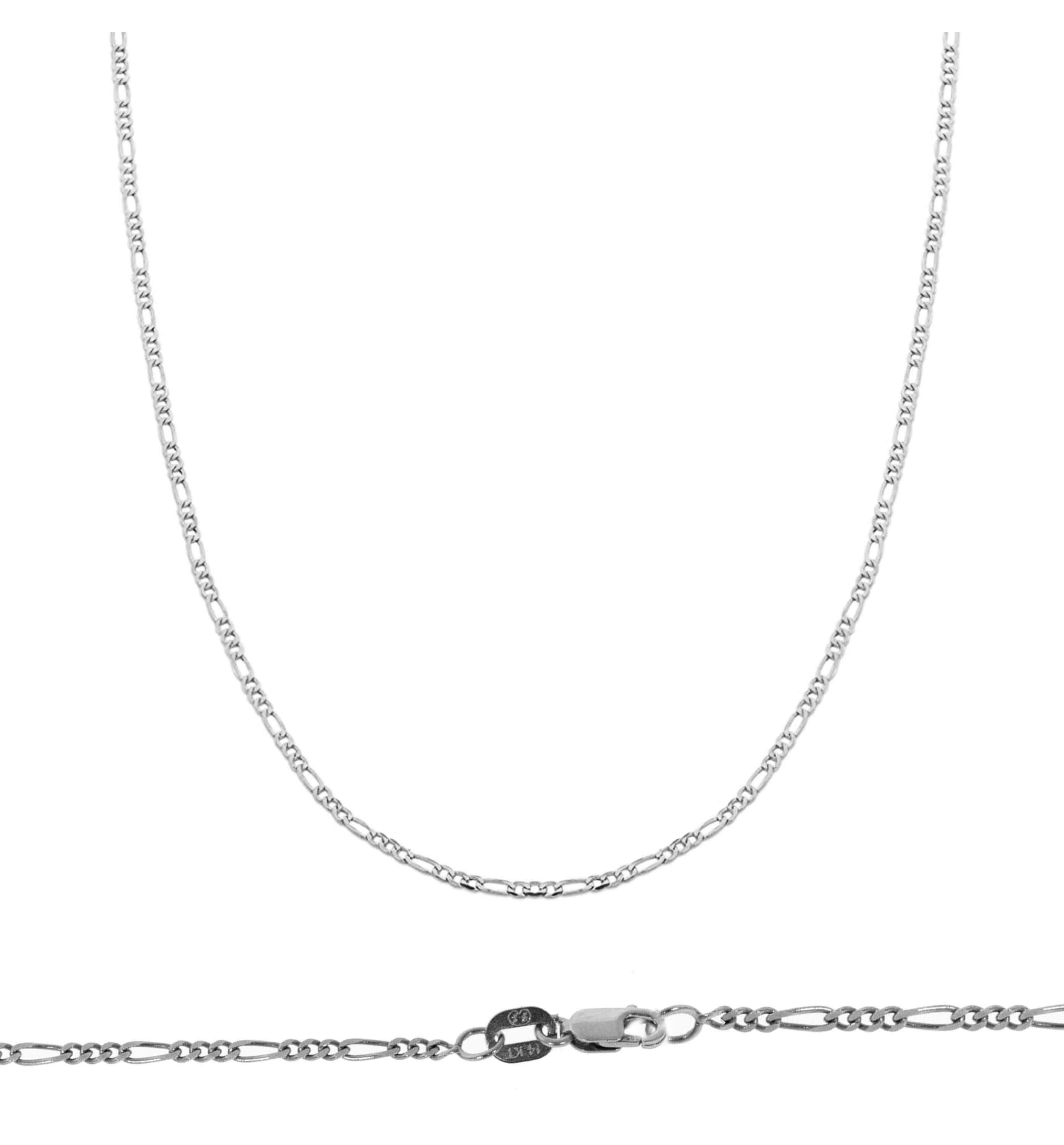 14k White Gold 2.5mm (Nickel Free) Figaro Chain 10 Inches 14k White Gold 2.5mm (Nickel Free) Figaro Chain 10 Inches