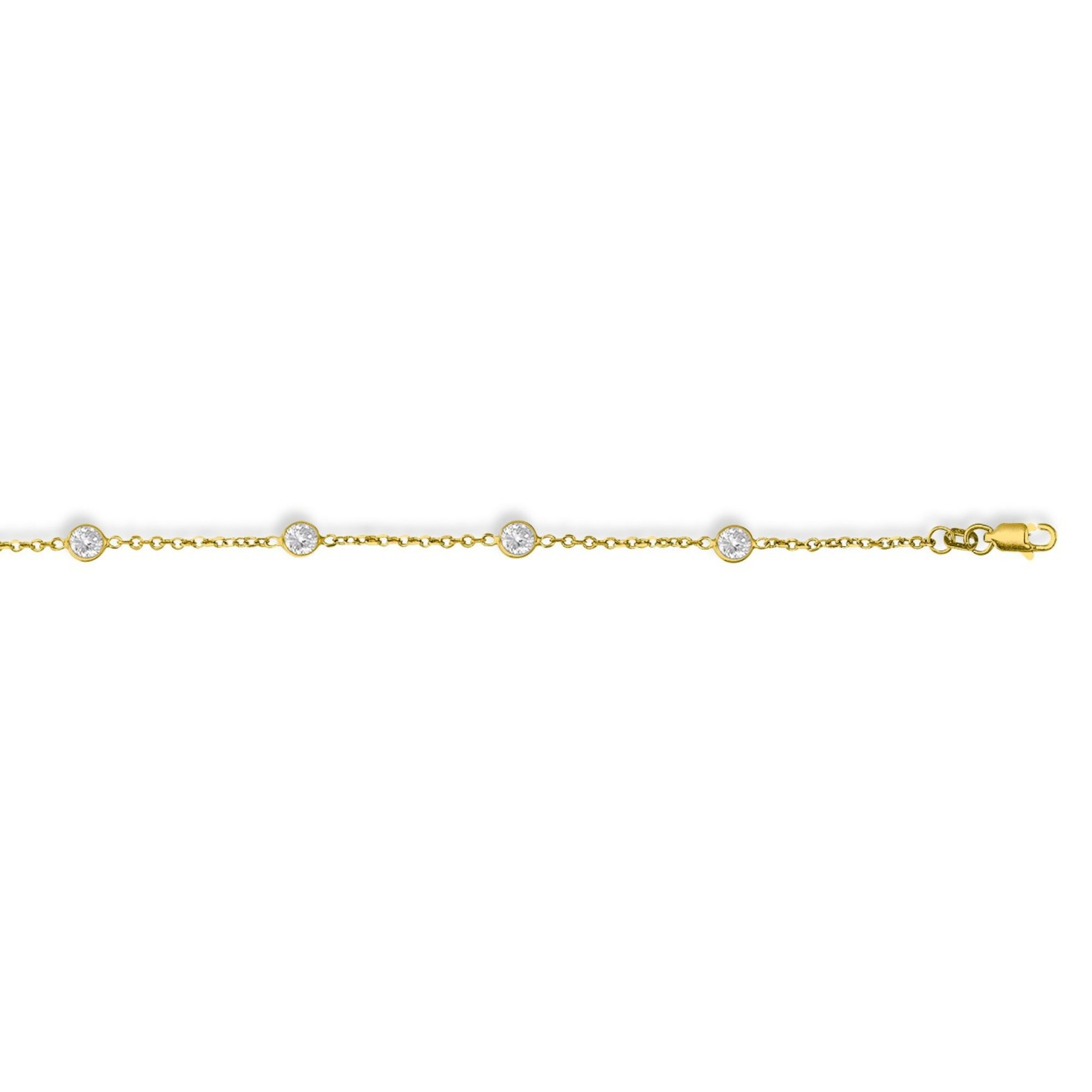 14k Yellow Gold Cz by The Yard Bezel-Set Bracelet 7" 14k Yellow Gold Cz by The Yard Bezel-Set Bracelet 7"