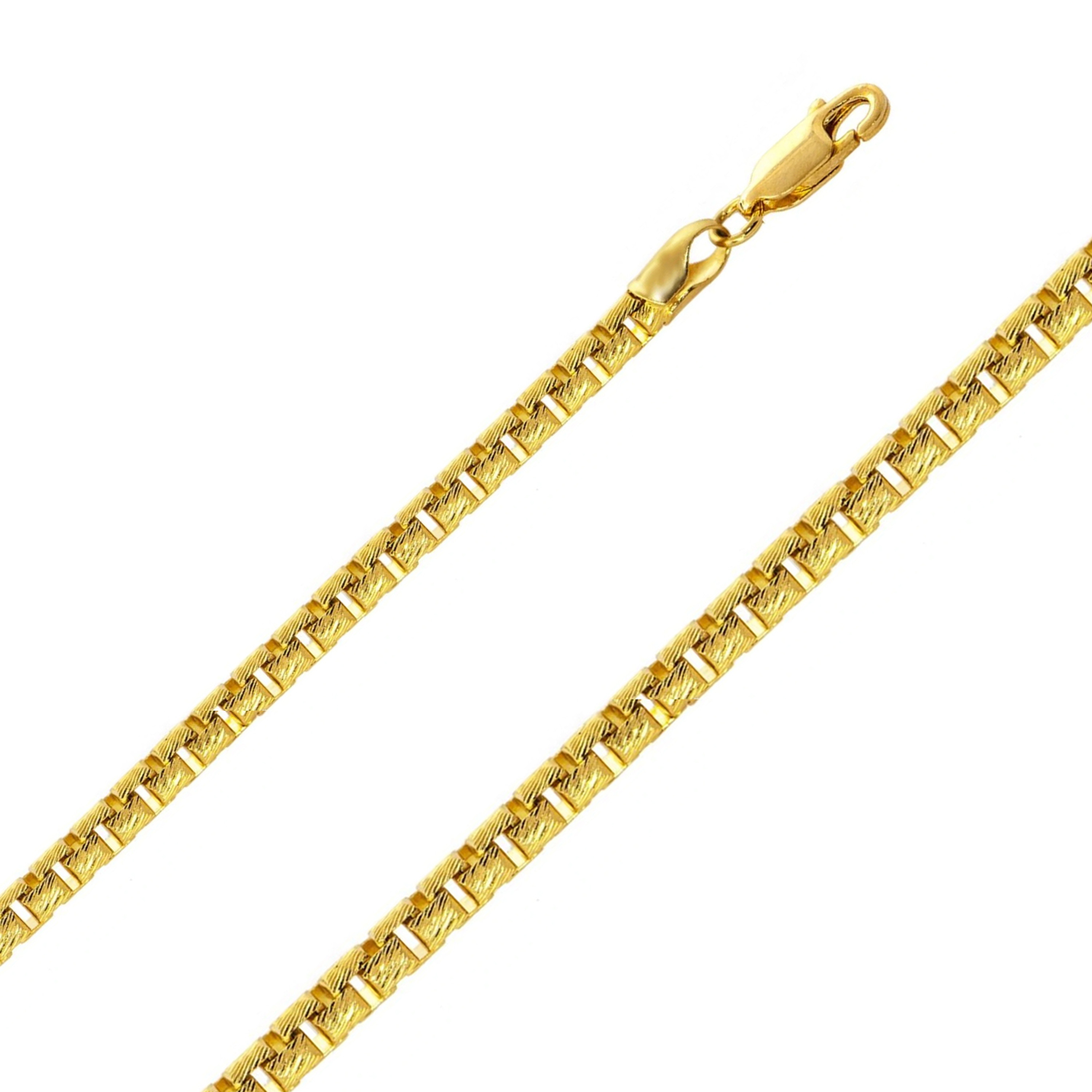 14k Yellow Gold 2mm Round Diamond Cut Box Chain Necklace 28 Inches 14k Yellow Gold 2mm Round Diamond Cut Box Chain Necklace 28 Inches