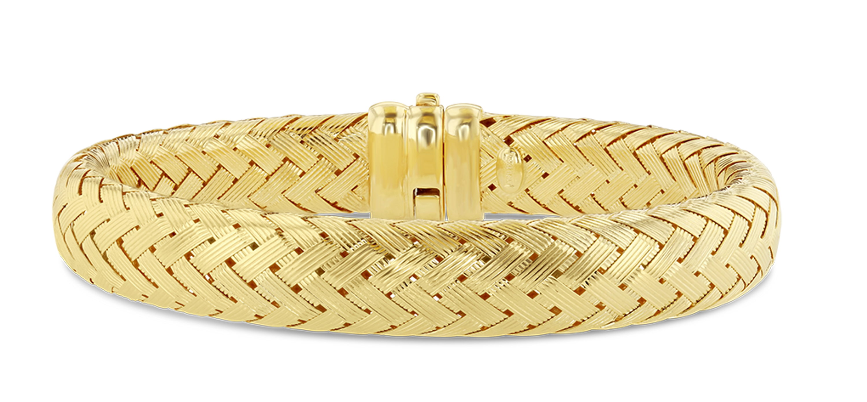 14k Yellow Gold 10mm Flexible Basket-Weave Bangle Bracelet 7 Inches 14k Yellow Gold 10mm Flexible Basket-Weave Bangle Bracelet 7 Inches