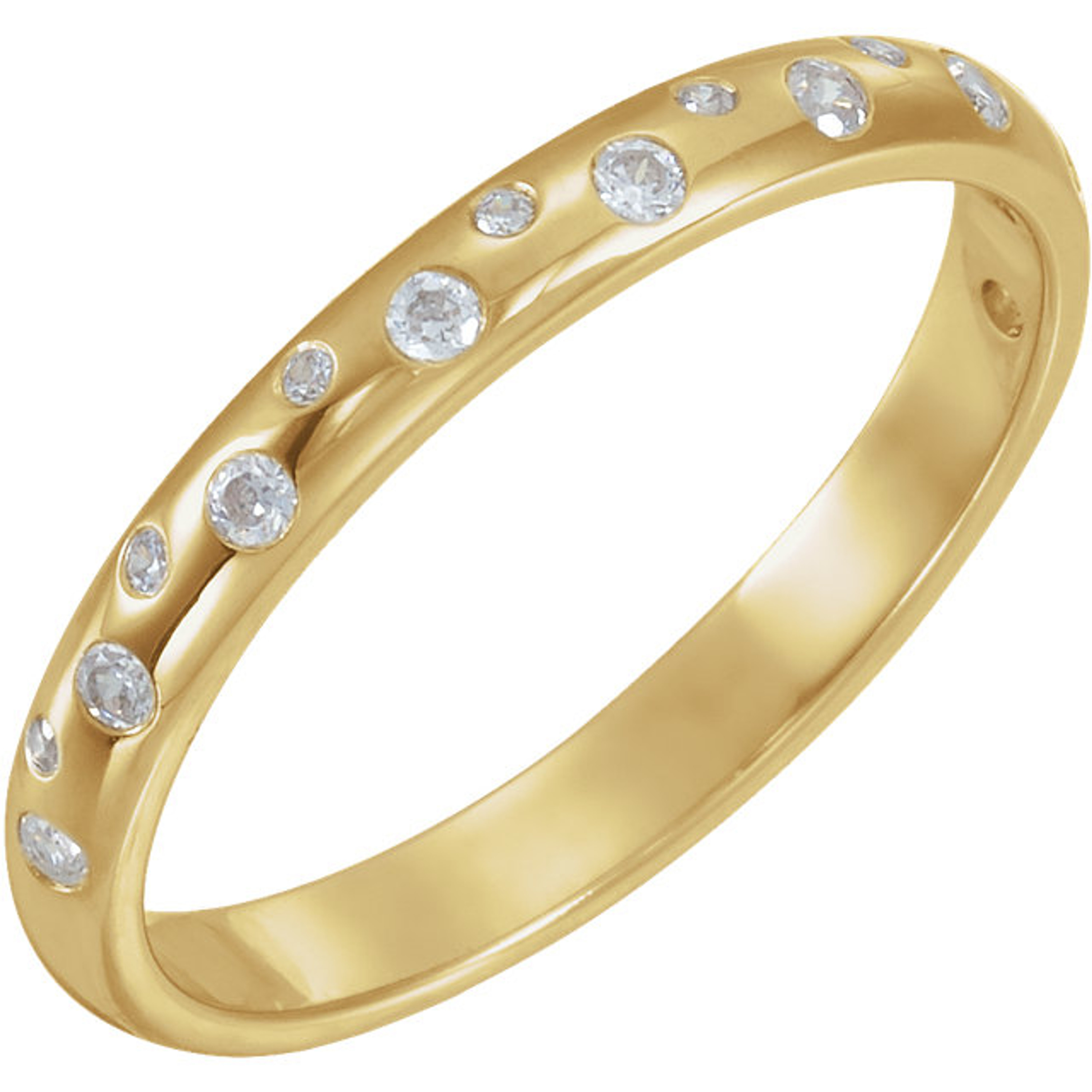 14k Yellow Gold Etoile Diamond Band 2.6mm. .20ct
