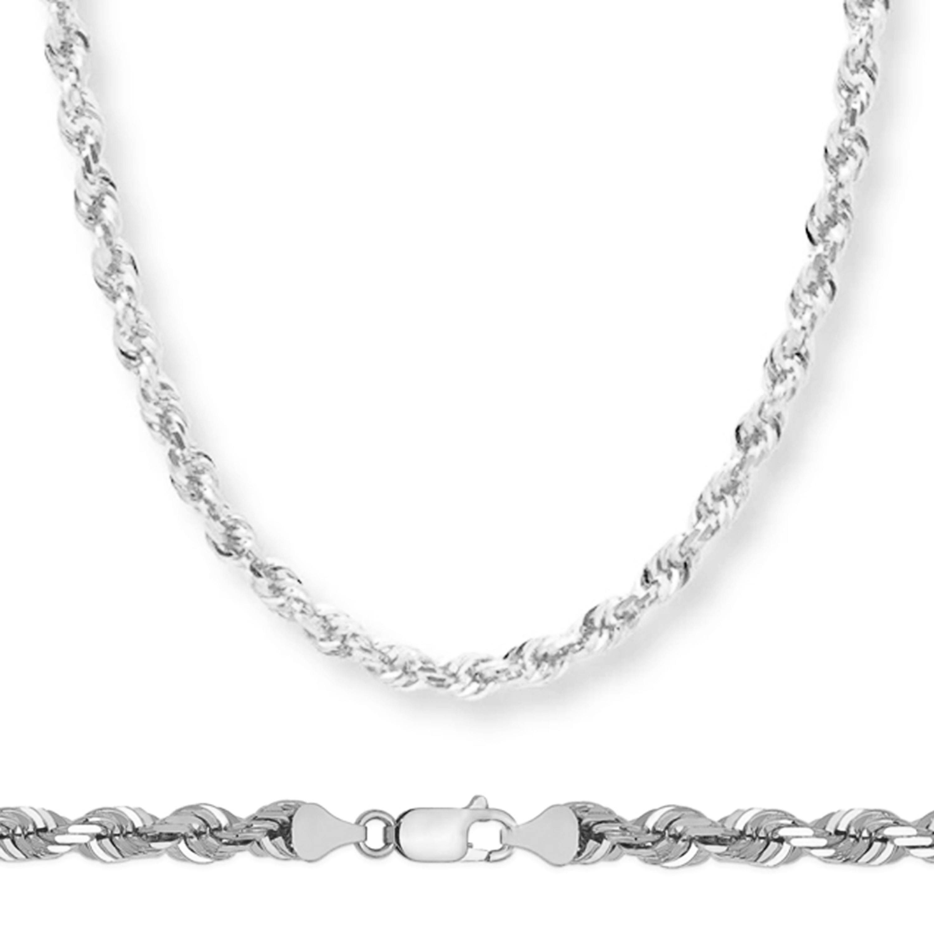 14k White Gold "Nickel Free" 6.0 Mm Italian Rope Chain 8.5" 14k White Gold "Nickel Free" 6.0 Mm Italian Rope Chain 8.5"