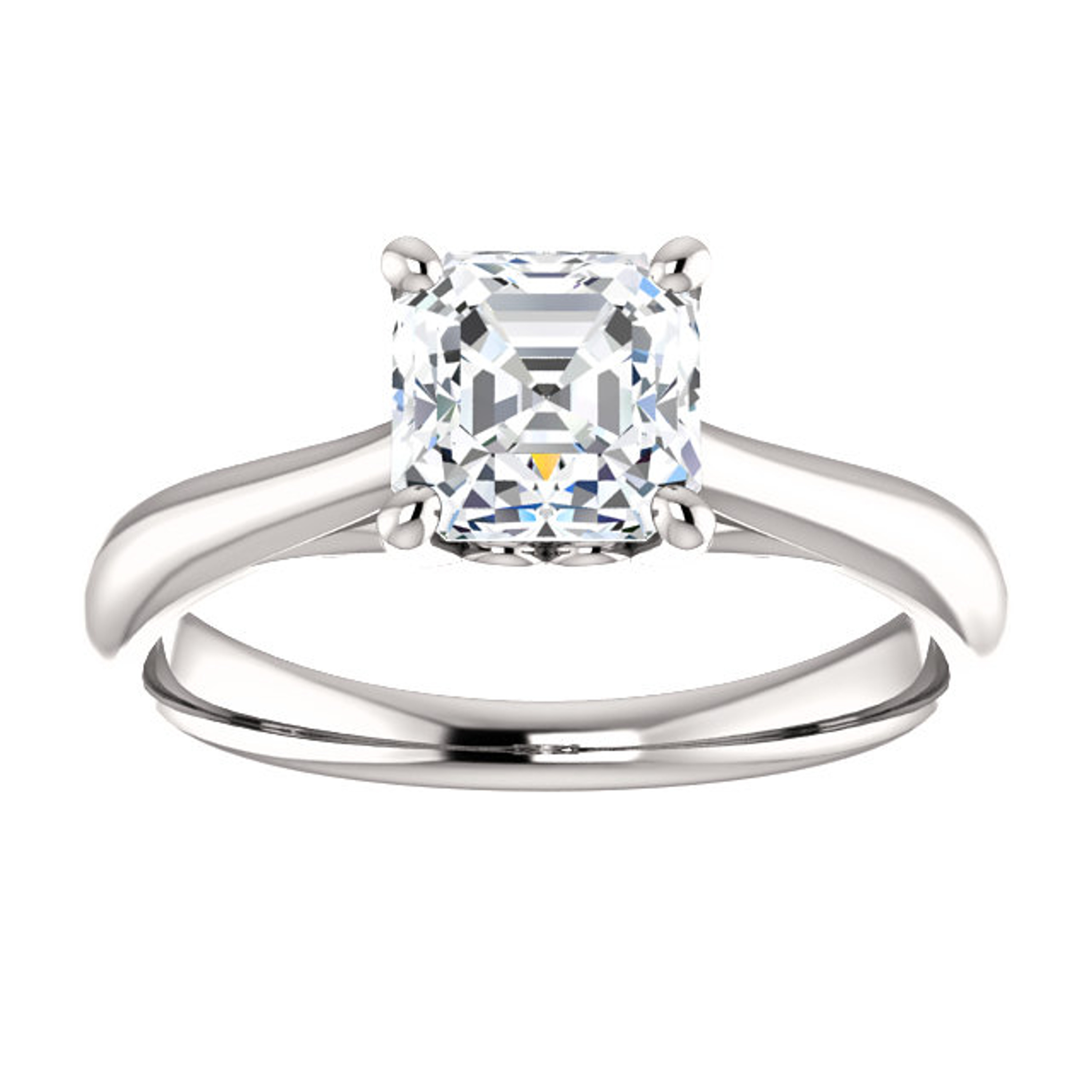 Platinum 1.26 Ctw Asscher Cut Diamond Solitaire Engagement Diamond Ring Platinum 1.26 Ctw Asscher Cut Diamond Solitaire Engagement Diamond Ring