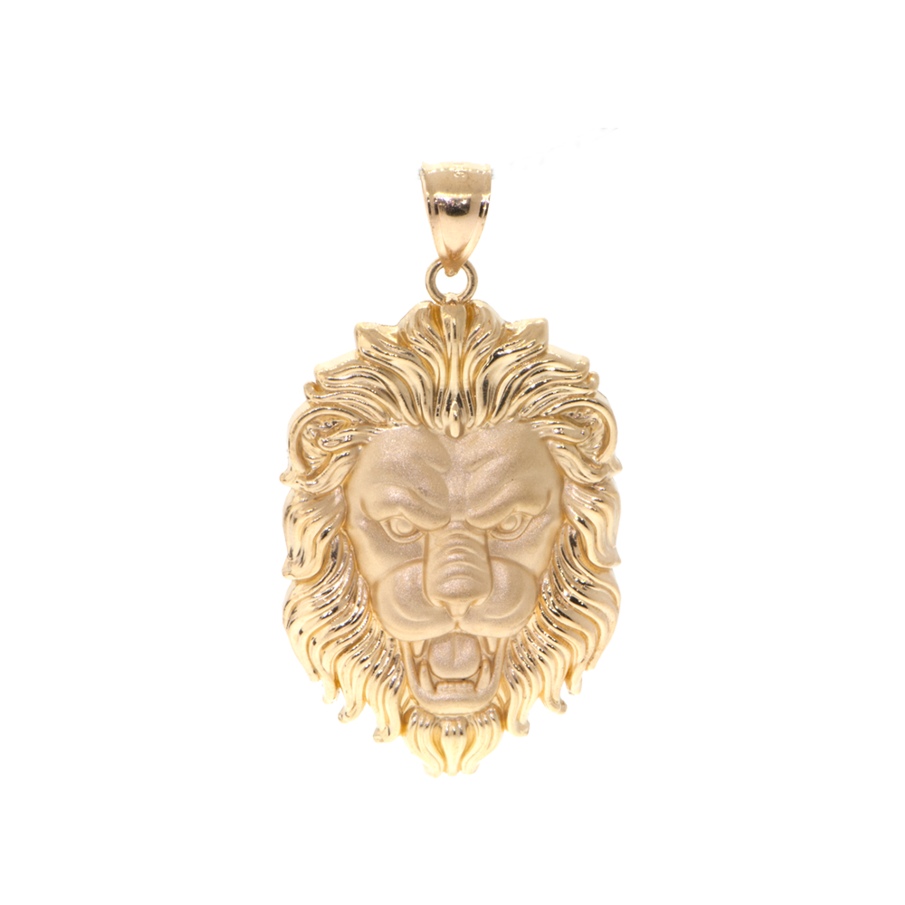 14k Yellow Gold Lion Face Charm (pendant) 40mm by 21mm 14k Yellow Gold Lion Face Charm (pendant) 40mm by 21mm