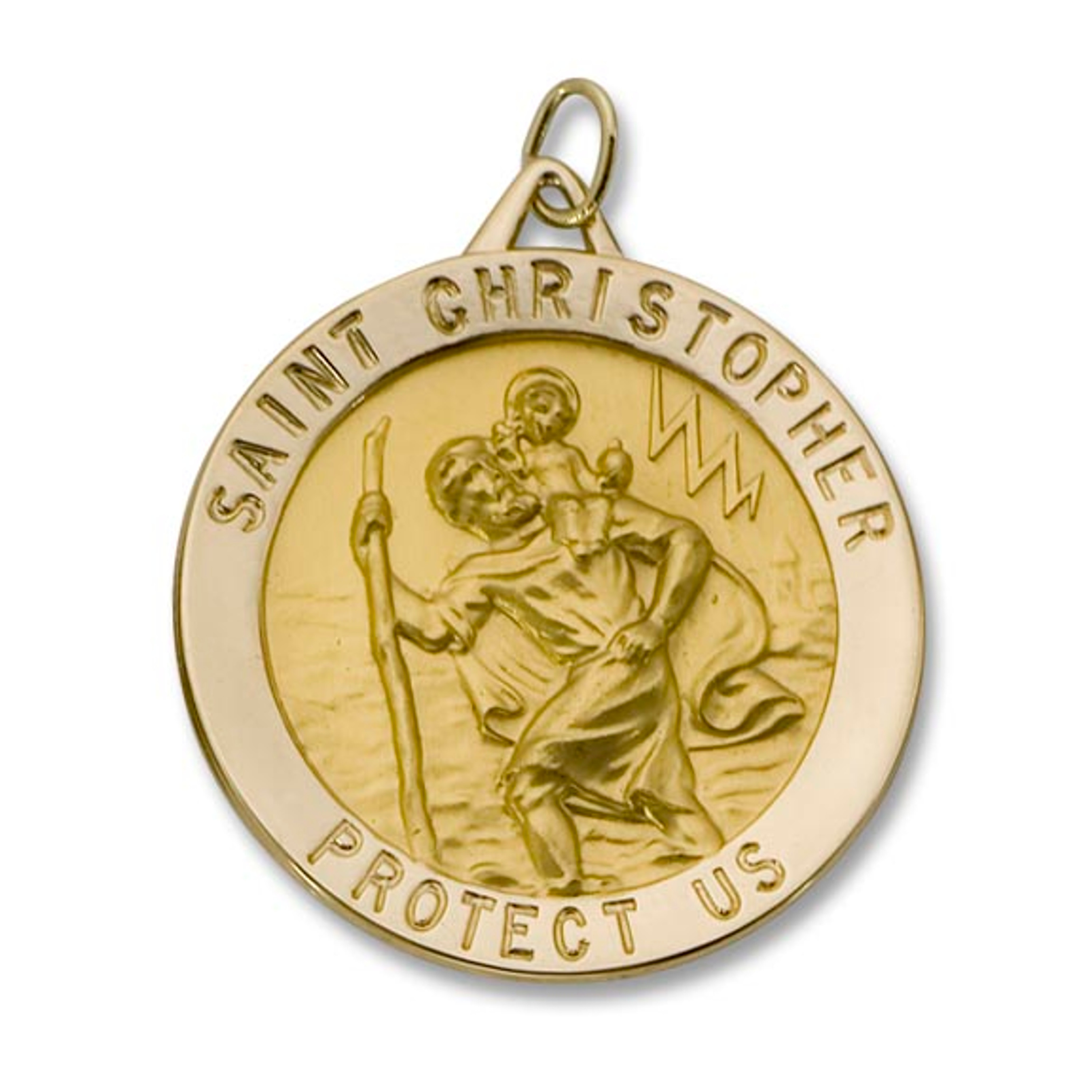14kt Yellow Gold 33mm Round St. Christopher Medal 14kt Yellow Gold 33mm Round St. Christopher Medal