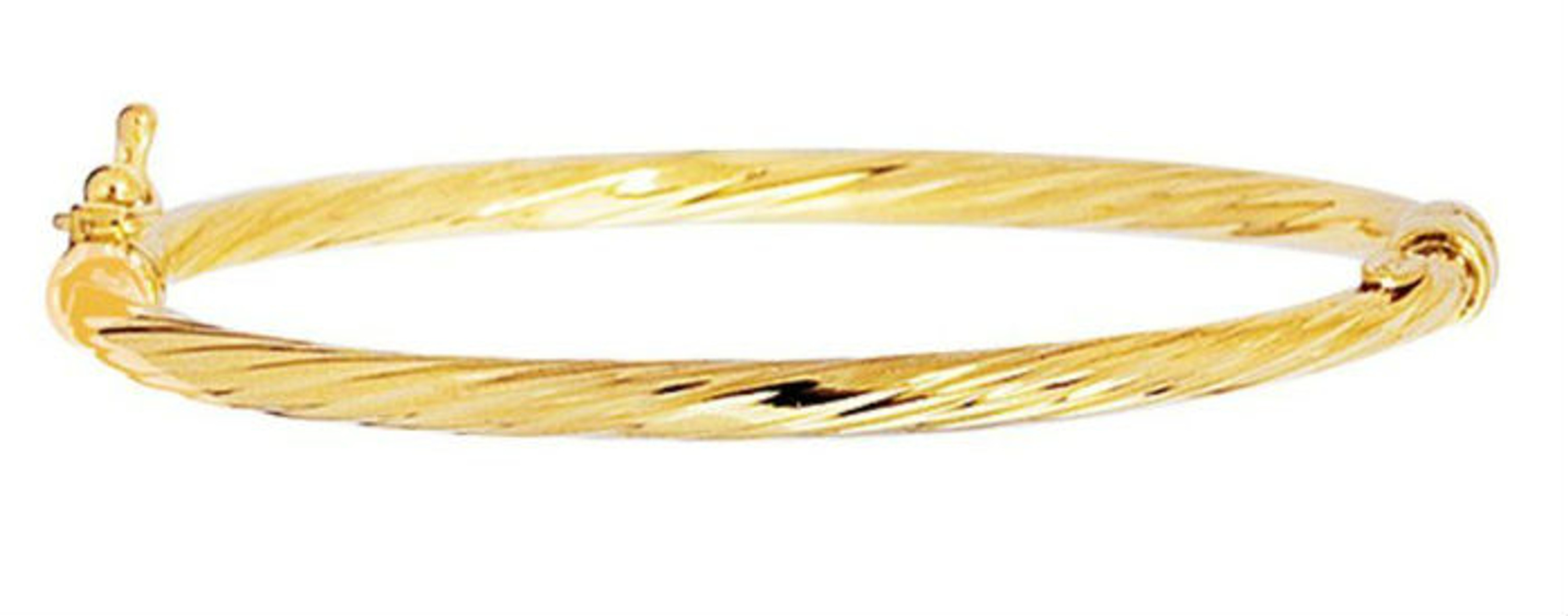 14k Gold Twist Hinged Children's Bangle 5.5" 14k Gold Twist Hinged Children's Bangle 5.5"