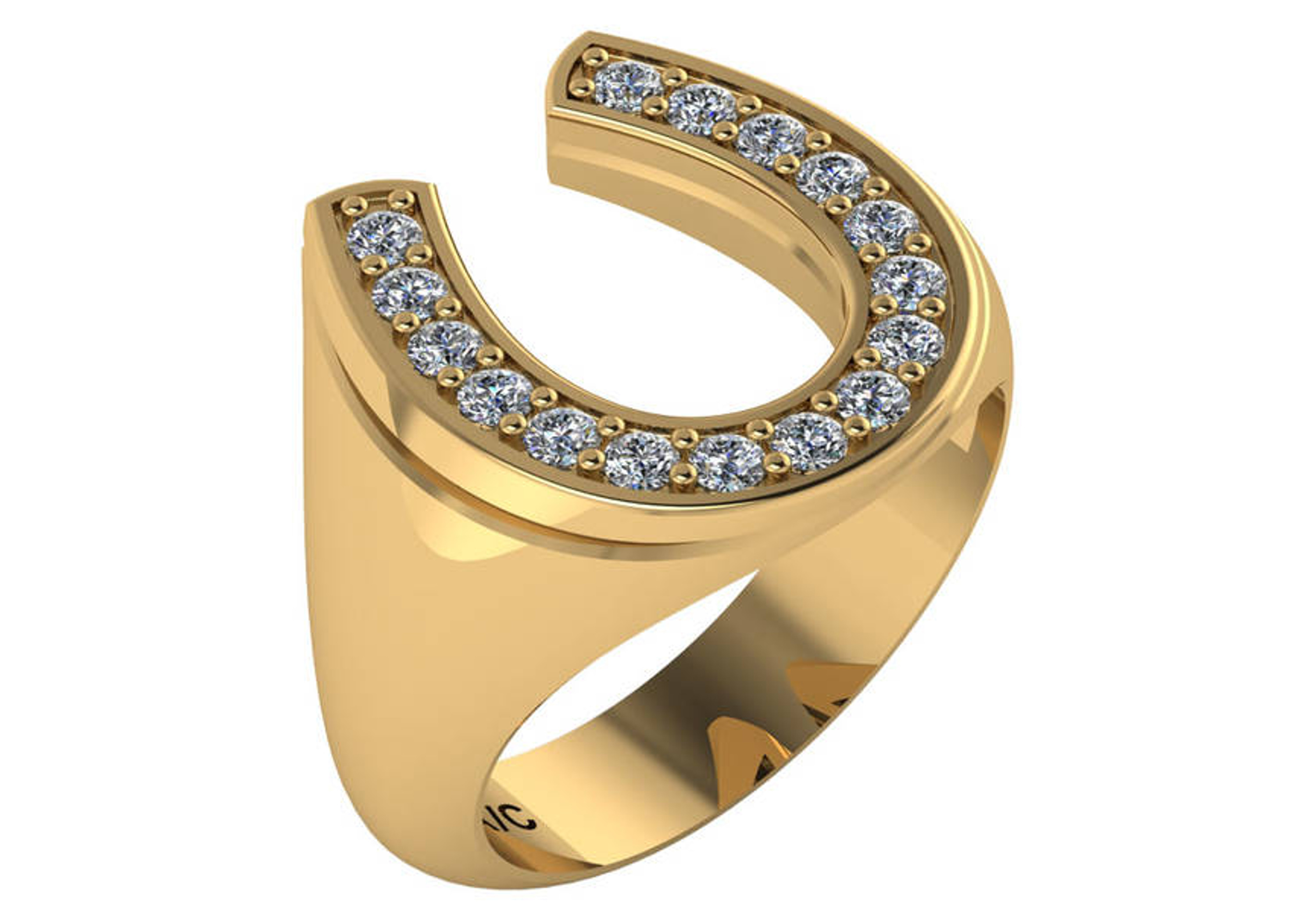 14k Yellow Gold 17.0mm  1/2 Ctw. Diamond Horseshoe Ring 14k Yellow Gold 17.0mm  1/2 Ctw. Diamond Horseshoe Ring