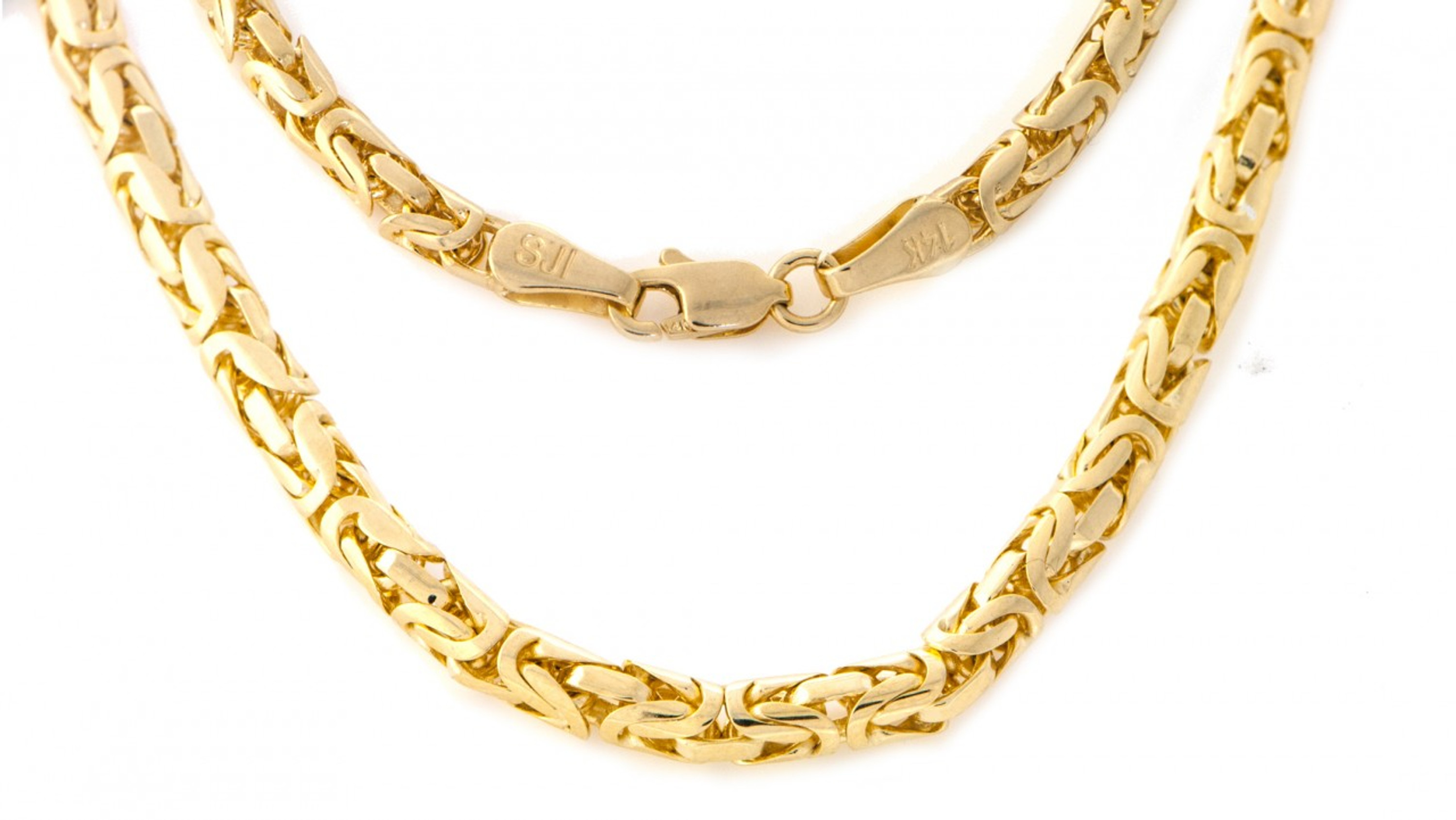 14k Yellow Gold 4.0mm Round Byzantine Chain Necklace 20 Inches 14k Yellow Gold 4.0mm Round Byzantine Chain Necklace 20 Inches