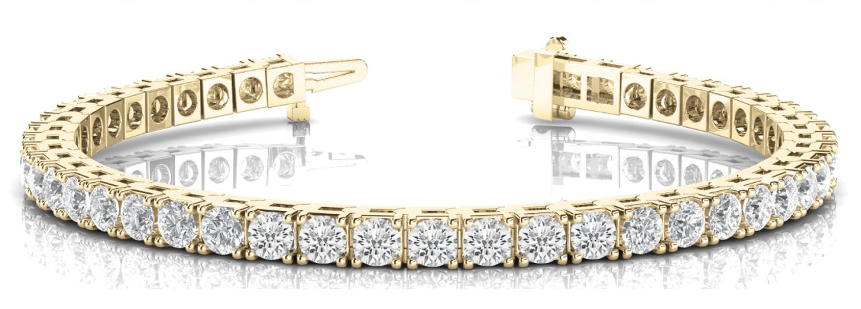 14k Gold 4.50 mm wide with 10.0 Ct Round Swarovski Tennis Bracelet 7" 14k Gold 4.50 mm wide with 10.0 Ct Round Swarovski Tennis Bracelet 7"