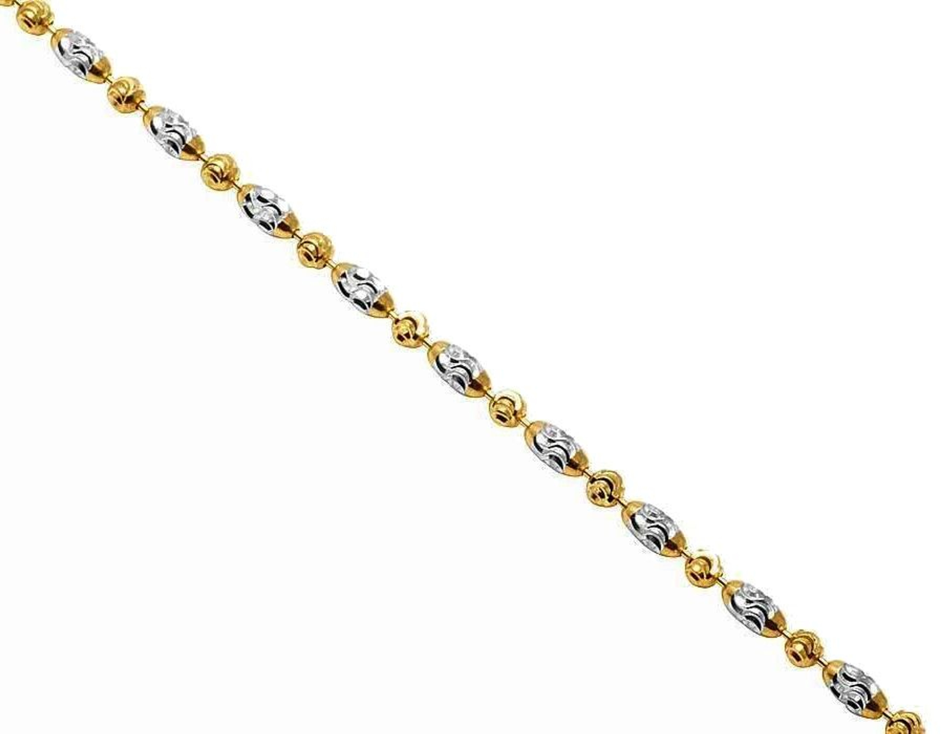 14k Gold 2.0mm Two-tone Typhoon Moon Cut Chain 20 Inches 14k Gold 2.0mm Two-tone Typhoon Moon Cut Chain 20 Inches