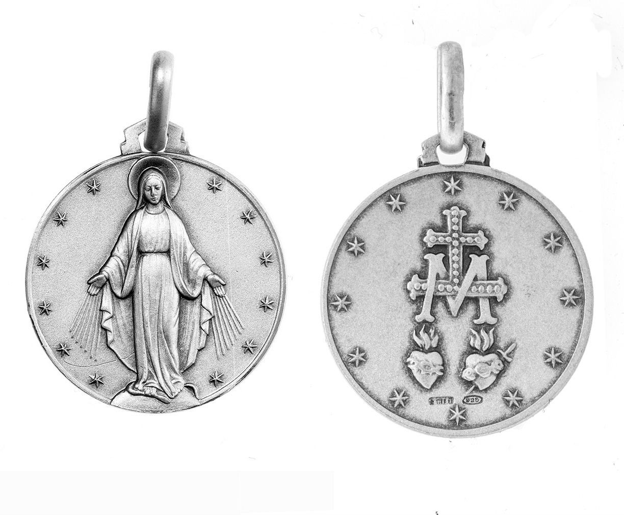 Sterling Silver 21.0 mm Round Miraculous Medal