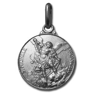 Sterling Silver 14.0mm Round Saint Michael Medal