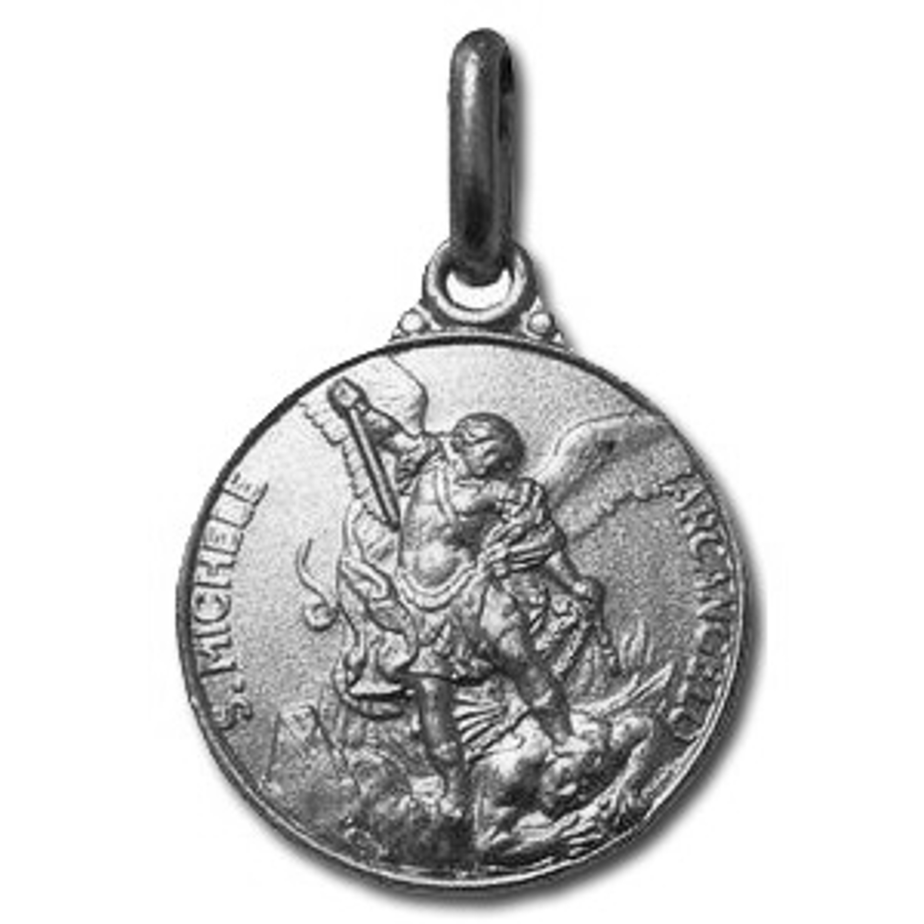 Sterling Silver 25.0mm Round Saint Michael Medal Sterling Silver 25.0mm Round Saint Michael Medal