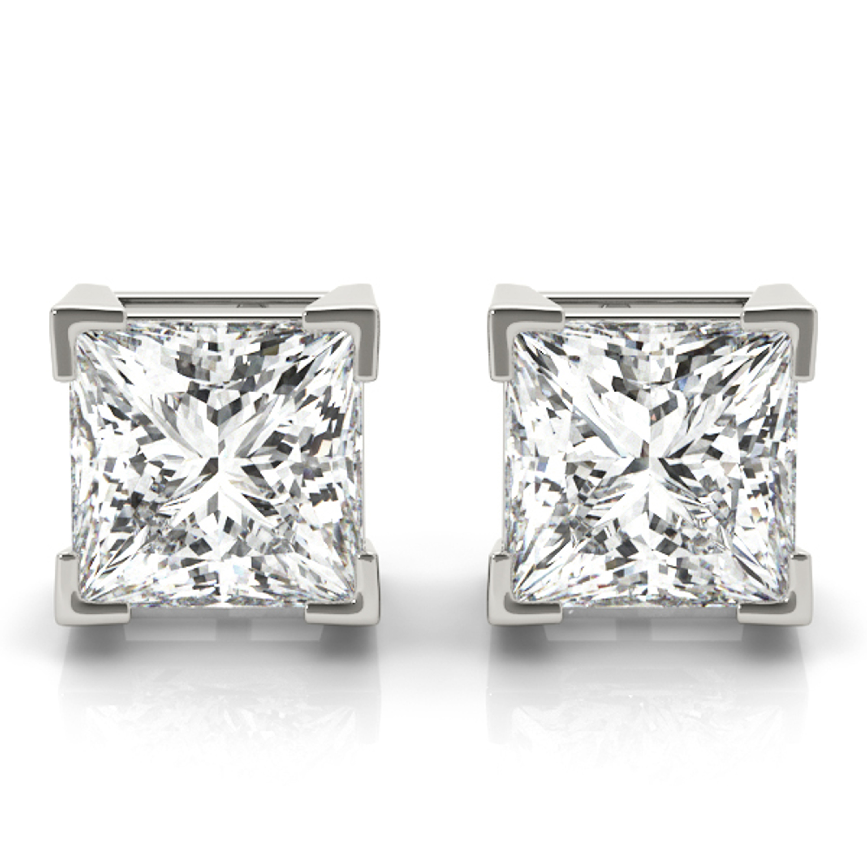 14k White Gold Princess Earring 3.01Ct. Lab Grown Diamond G Color VS2 14k White Gold Princess Earring 3.01Ct. Lab Grown Diamond G Color VS2