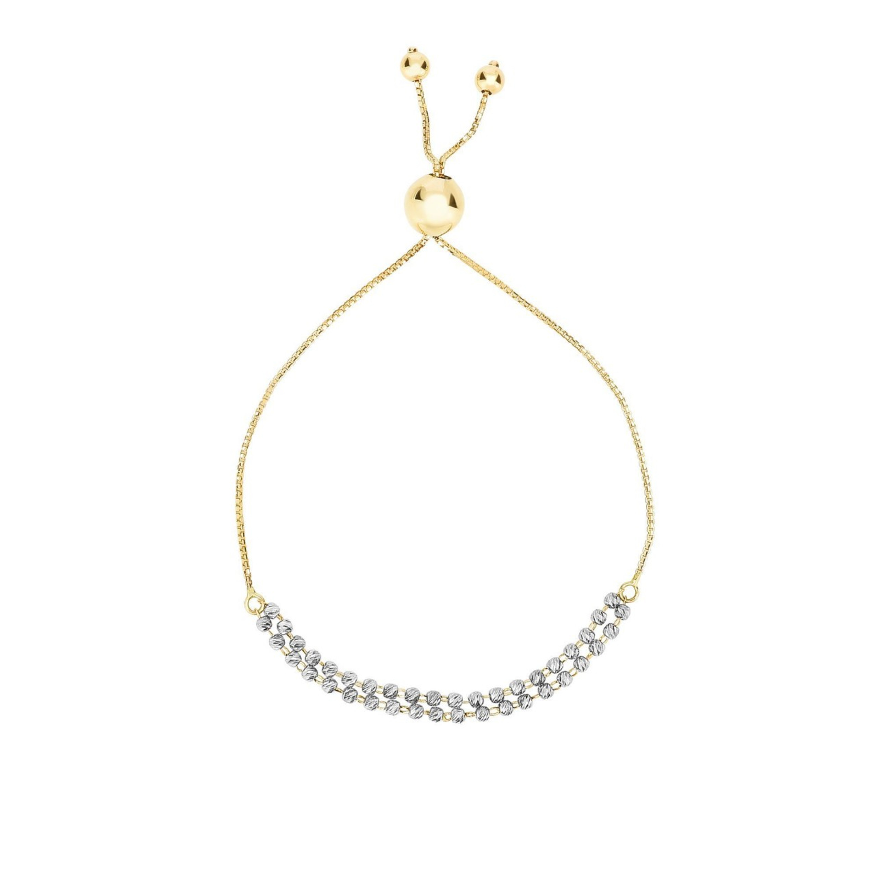 14K Yellow Gold Friendship Bead Adjustable Bracelet Up to 9.25" 14K Yellow Gold Friendship Bead Adjustable Bracelet Up to 9.25"