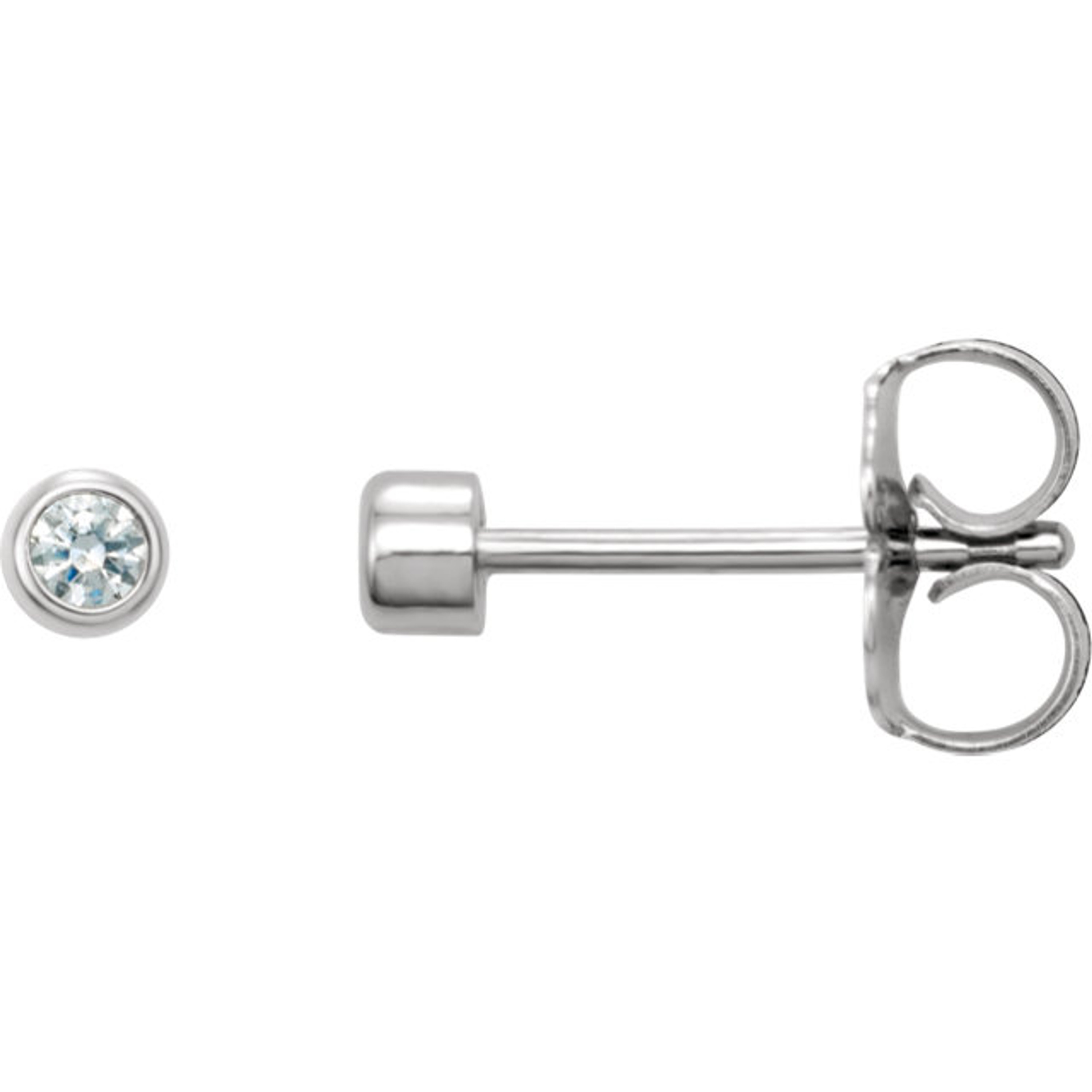 Stunning .10 Ct Round Bezel Set Diamond Earrings  2.5mm Stunning .10 Ct Round Bezel Set Diamond Earrings  2.5mm
