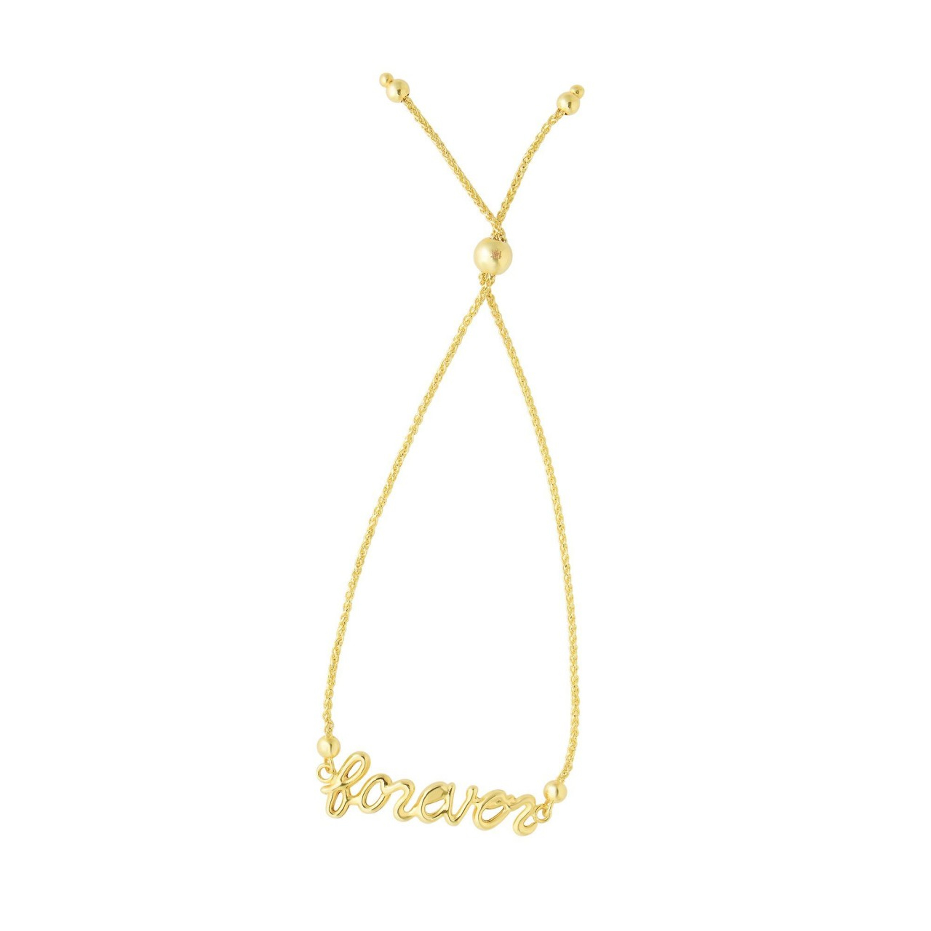 14K Yellow Gold Friendship Forever Adjustable Bracelet Up to 9.25" 14K Yellow Gold Friendship Forever Adjustable Bracelet Up to 9.25"