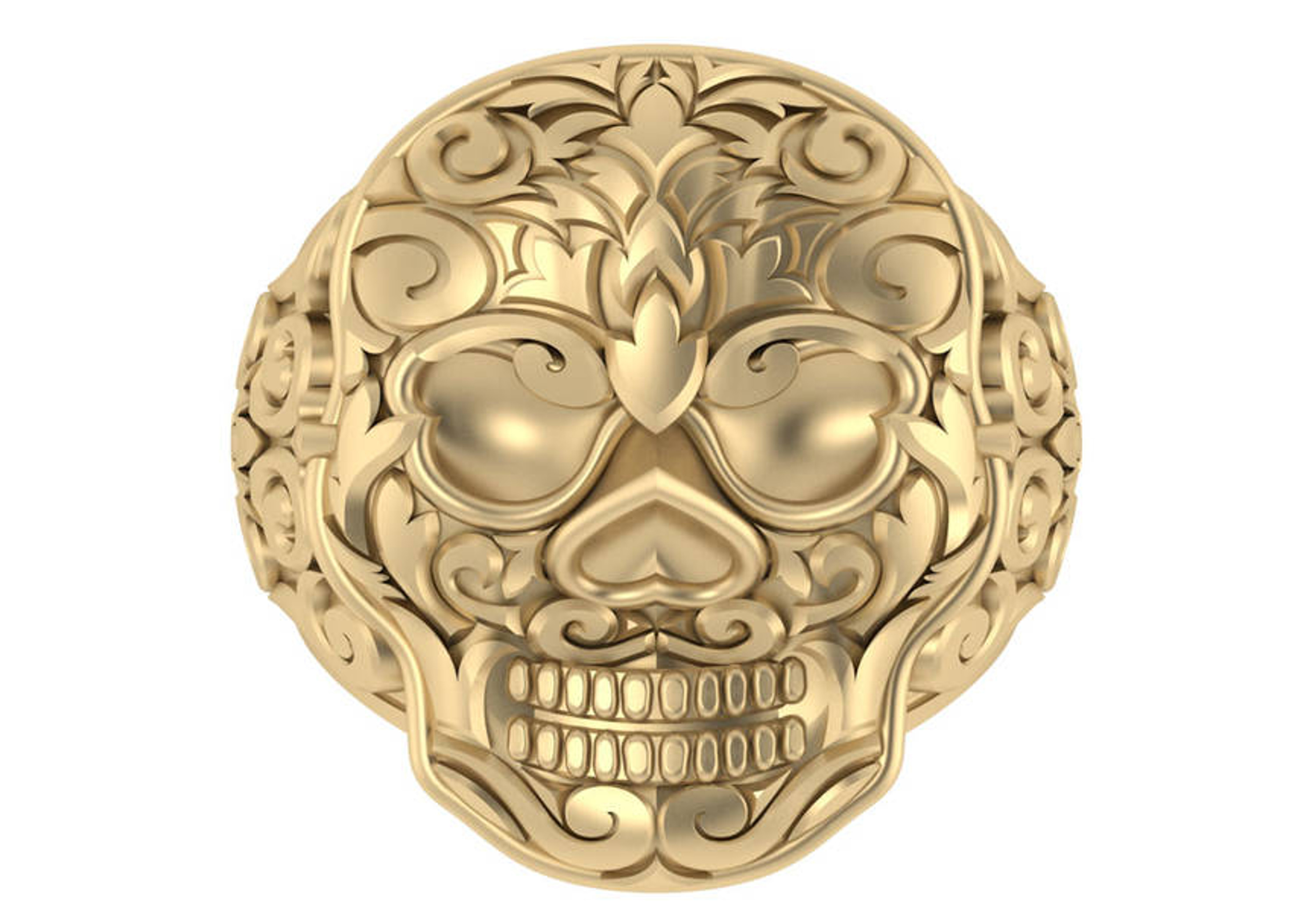 14k Yellow Gold Skull  Ring 28.0mm Wide 14k Yellow Gold Skull  Ring 28.0mm Wide