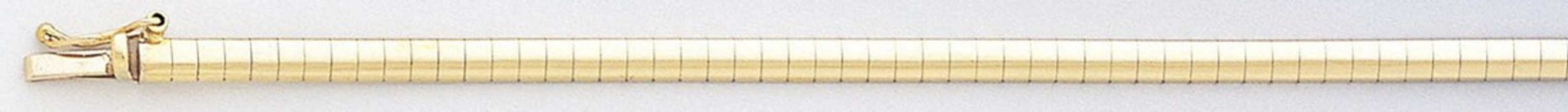 18k Gold 3mm Domed Omega Bracelet 7 Inches