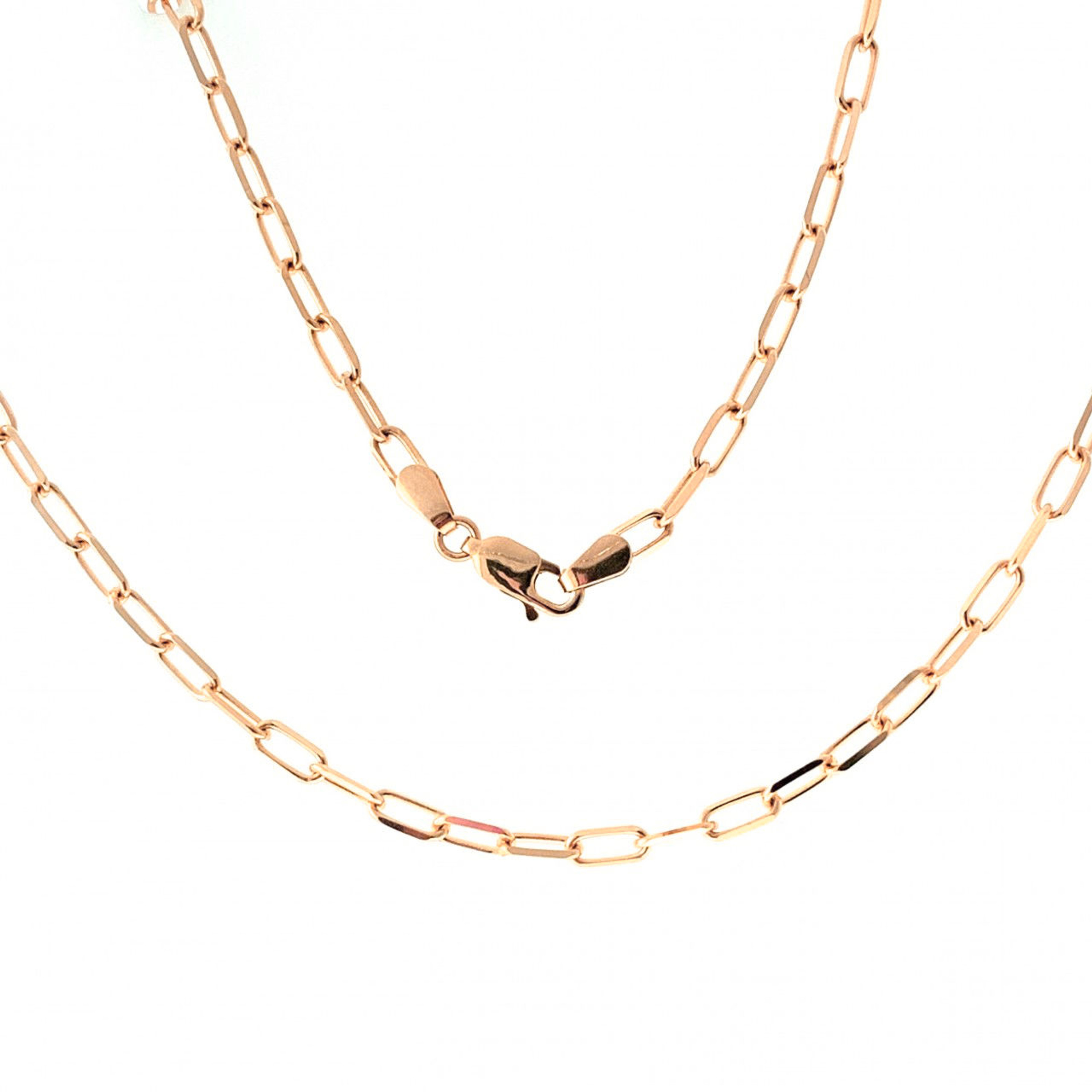 14k Rose Gold 3.5mm Paper Clip Chain necklace 16 Inches 14k Rose Gold 3.5mm Paper Clip Chain necklace 16 Inches