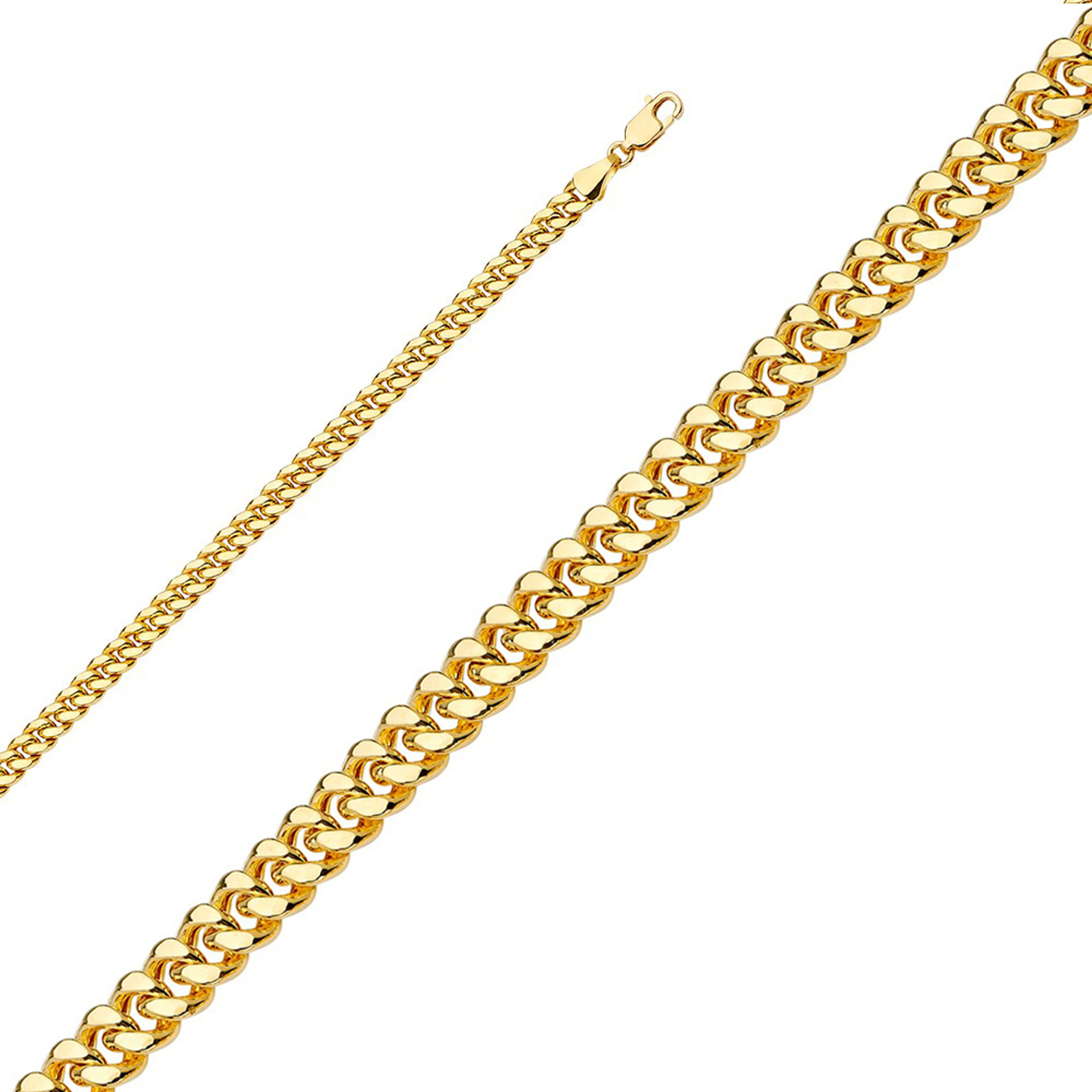 14K Yellow Gold 4.5mm Hollow Miami Cubans Chain 24 Inches 14K Yellow Gold 4.5mm Hollow Miami Cubans Chain 24 Inches