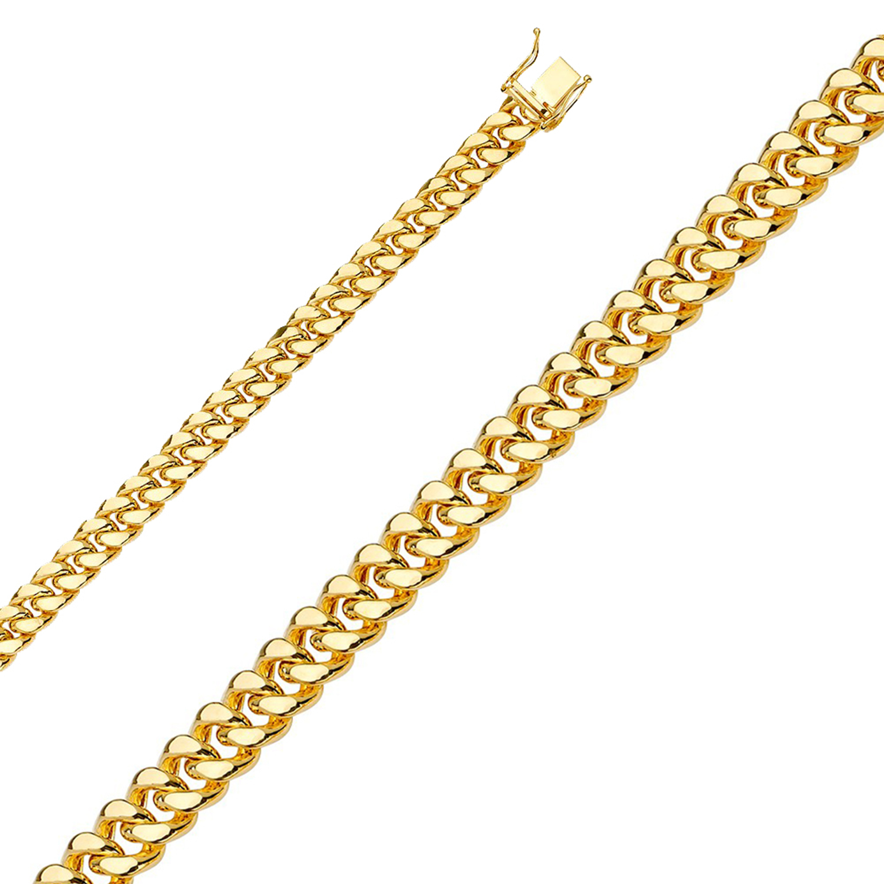 14K Yellow Gold 8mm Hollow Miami Cubans Chain 28 Inches 14K Yellow Gold 8mm Hollow Miami Cubans Chain 28 Inches