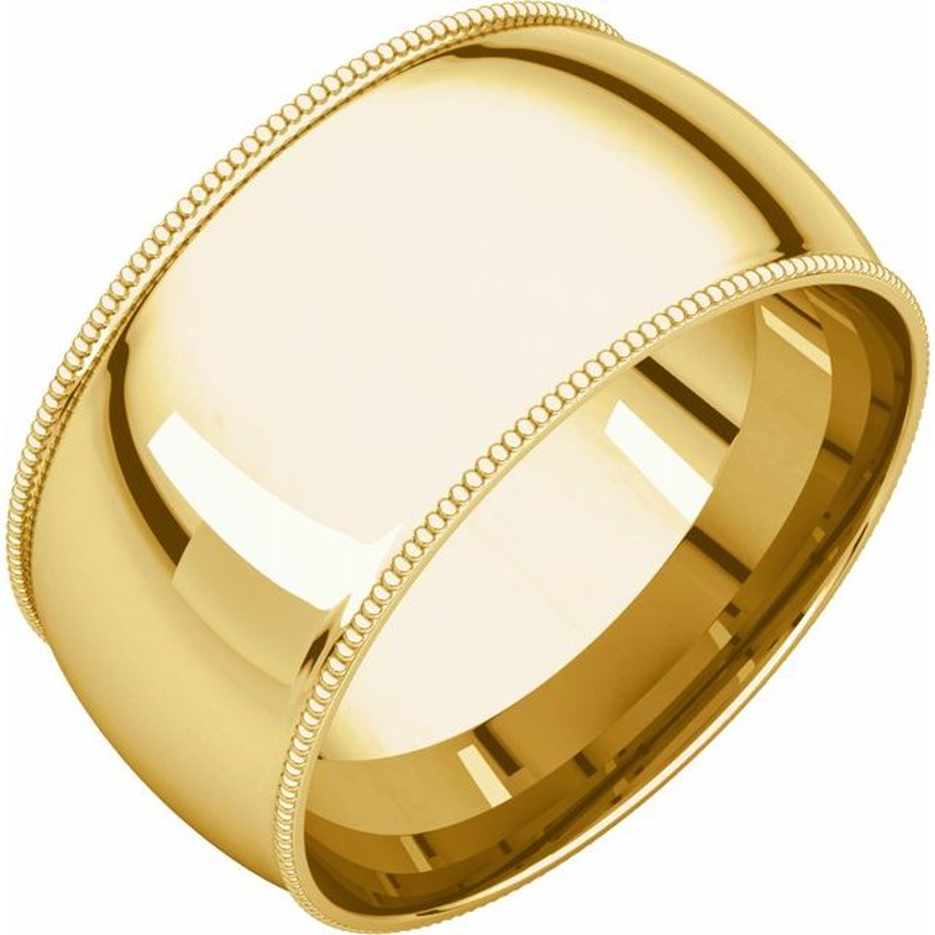 18k Yellow Gold 10mm High Polish Comfort Fit Milgrain Wedding Band 18k Yellow Gold 10mm High Polish Comfort Fit Milgrain Wedding Band