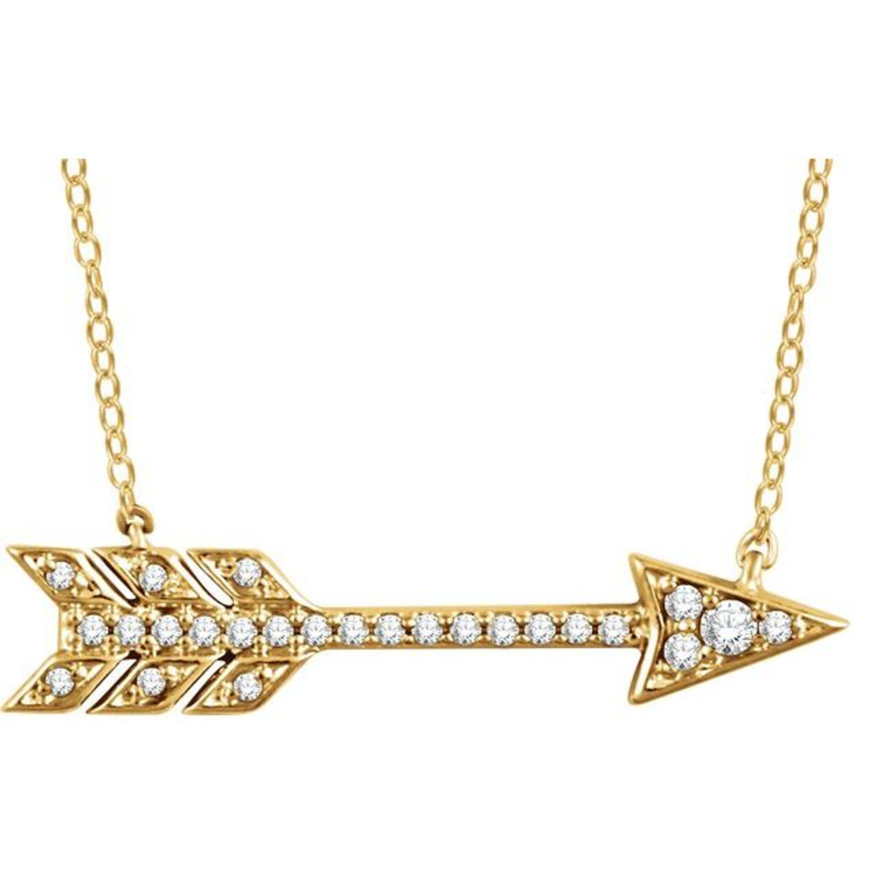 14K Yellow Gold 1/10 CTW Diamond Arrow 18" Necklace 14K Yellow Gold 1/10 CTW Diamond Arrow 18" Necklace