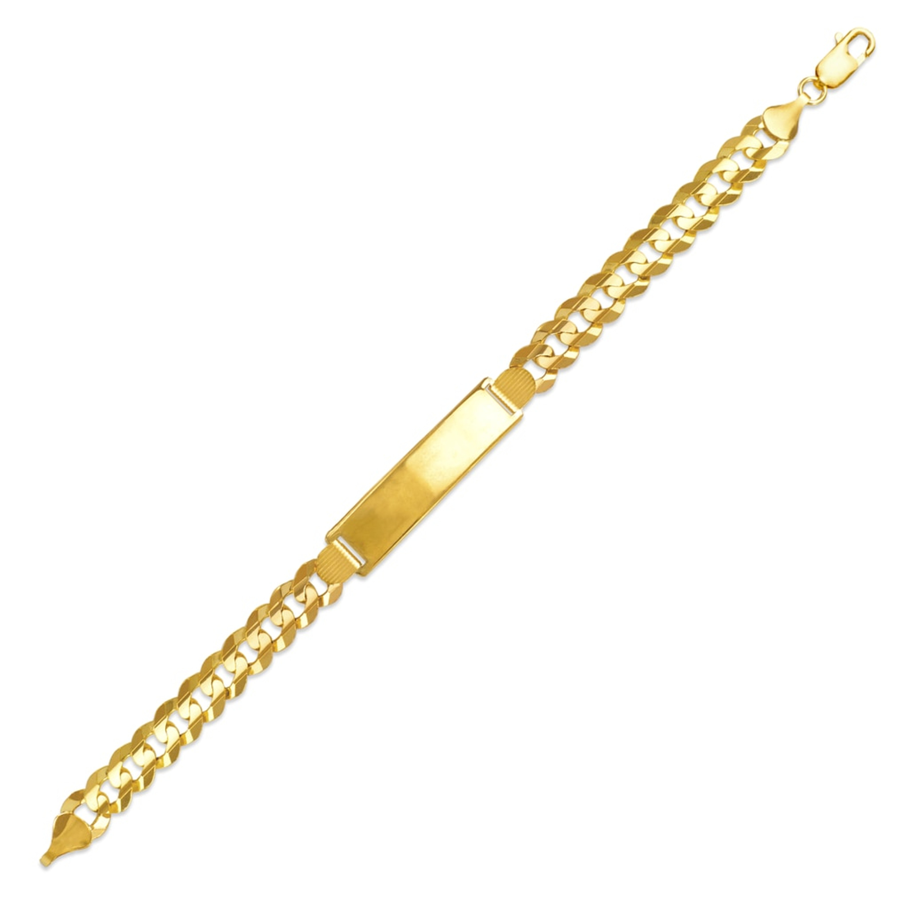 14k Gold 9.5mm Italian Curb Id Bracelet 8.5 Inches 14k Gold 9.5mm Italian Curb Id Bracelet 8.5 Inches