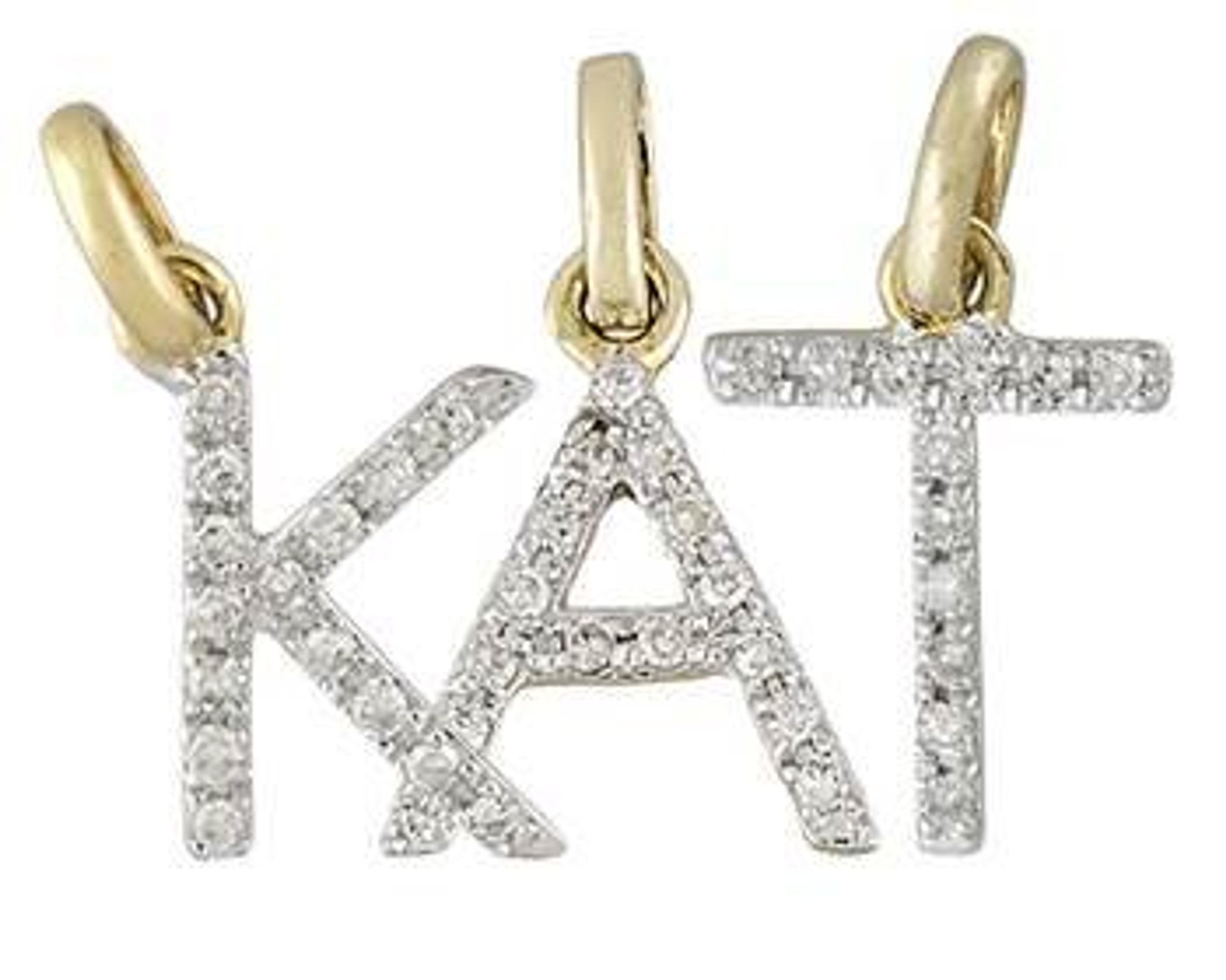 14K Gold 0.05ct Diamond Initial Pendant 8.0mm 14K Gold 0.05ct Diamond Initial Pendant 8.0mm