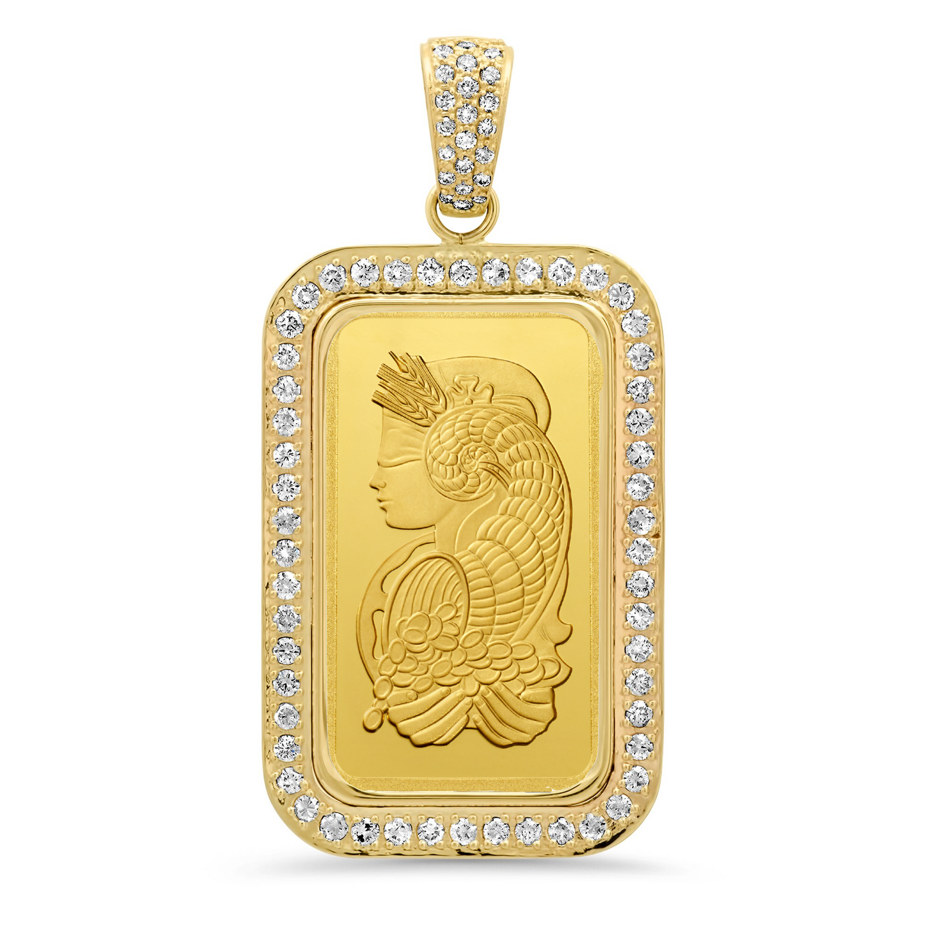 14k Gold 1 oz Pamp Suisse Lady Fortuna 3.0 Ctw. Diamond Pendant 14k Gold 1 oz Pamp Suisse Lady Fortuna 3.0 Ctw. Diamond Pendant