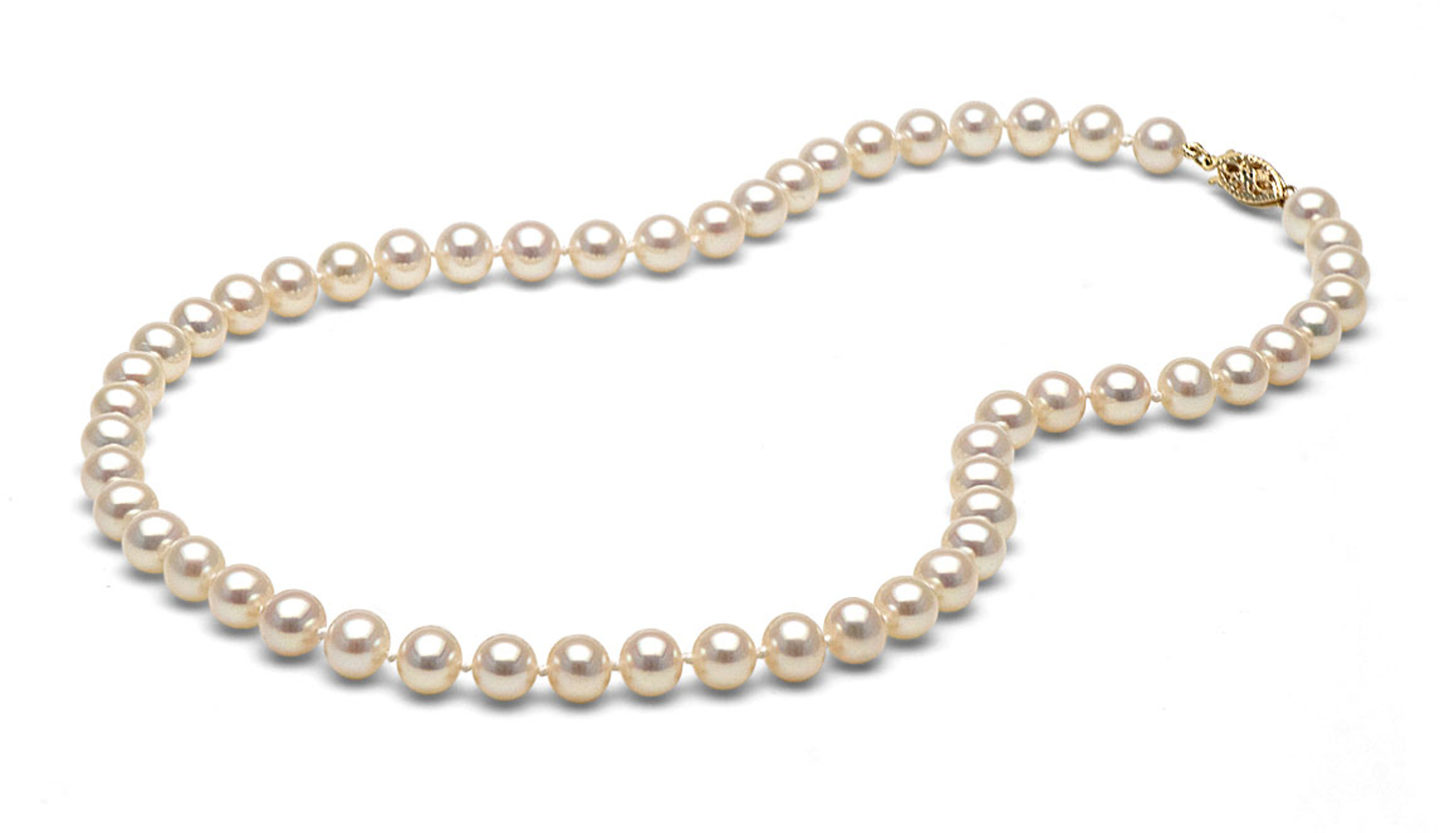 18k Gold 4.0-4.5mm White Akoya Cultured Pearl Necklace 17.0" 18k Gold 4.0-4.5mm White Akoya Cultured Pearl Necklace 17.0"